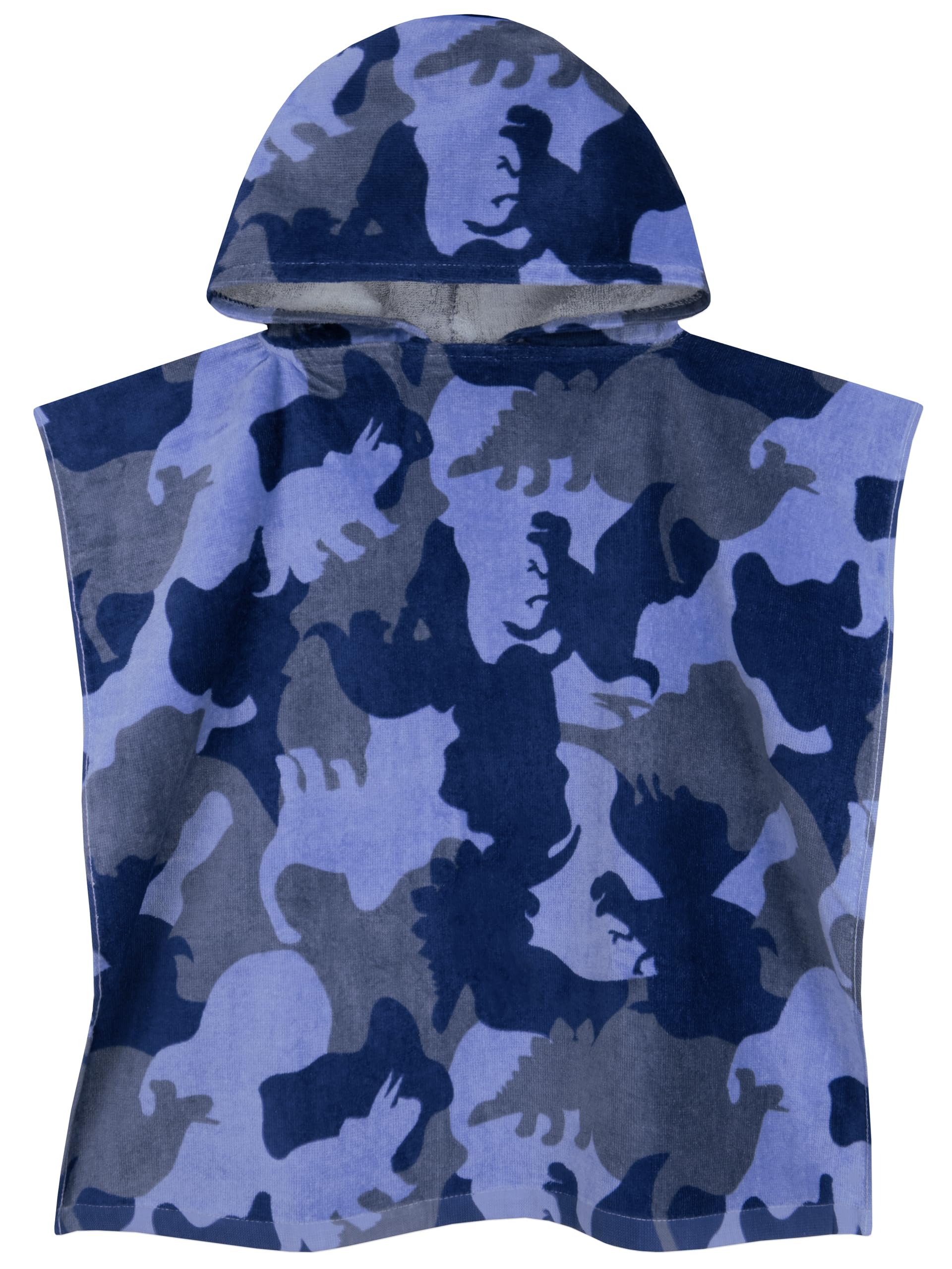 Harry Bear Boys Multicolored Dinosaur Towel Poncho, Dinosaur Hooded Towels For Kids, Cotton Kids Beach Towel And Swimming Towels, One Size, Blue