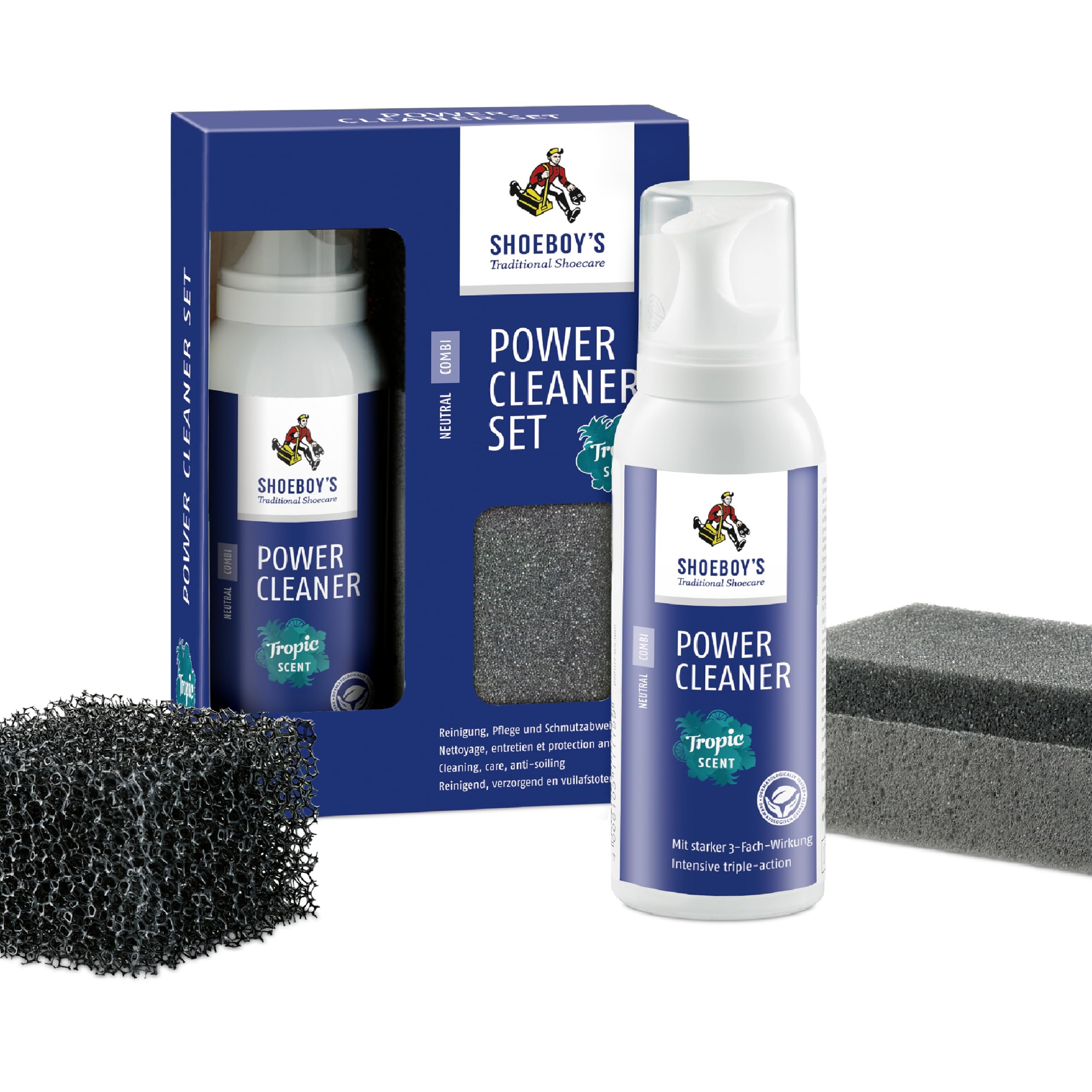 SHOEBOY'S Power Cleaner Set - Foam, Sponge & Mesh Sponge Trio