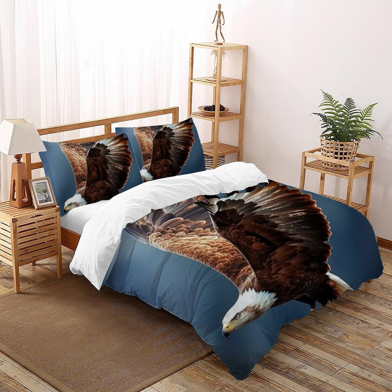 Housse de couette double animaux 3D anti-acarien pour literie confortable