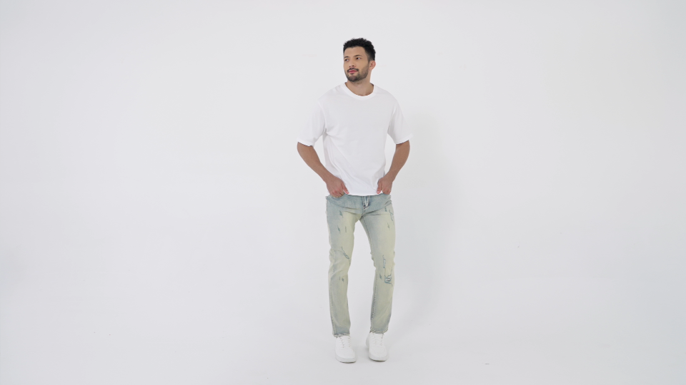 XIMXIMMTIAN Mens Slim Fit Jeans, 28, 9901 Blue | Stretch, Ripped