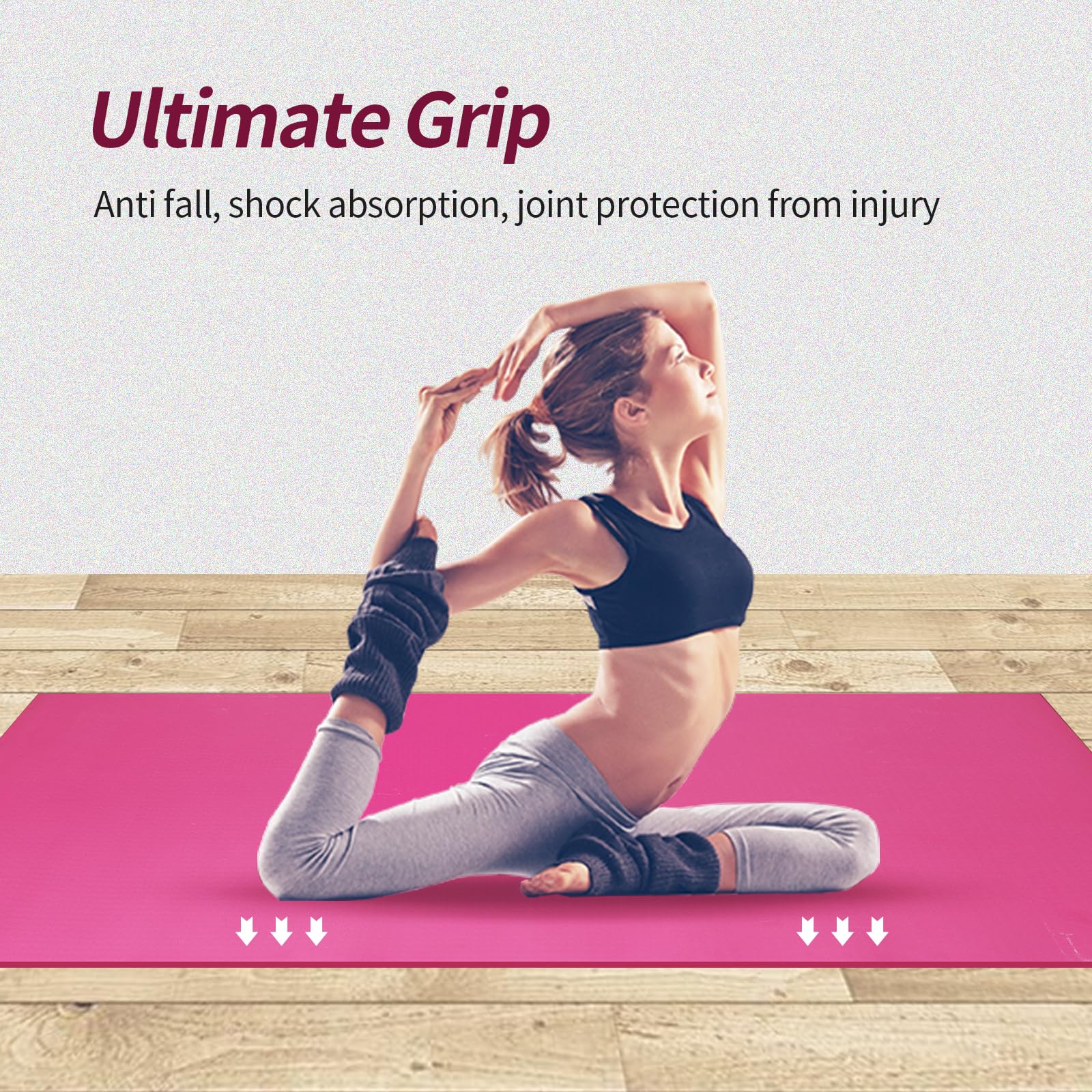 Yogamatte, Pilatesmatte, rutschfest, Yogamatte, Sportmatte, Yogamatte, für Pilates, Yoga, Fitness, 183 x 61 cm