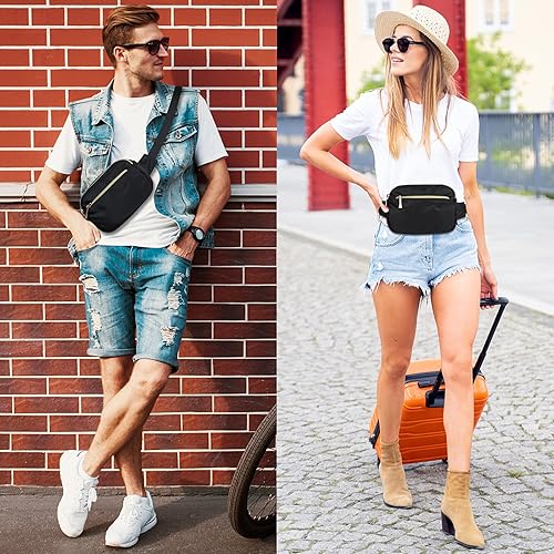 Miniatura 2 de Riñoneras para mujeres y hombres, a la moda, de talla grande, para niñas y niños, con 5 bolsillos, cinturón ajustable, linda bolsa de cadera para