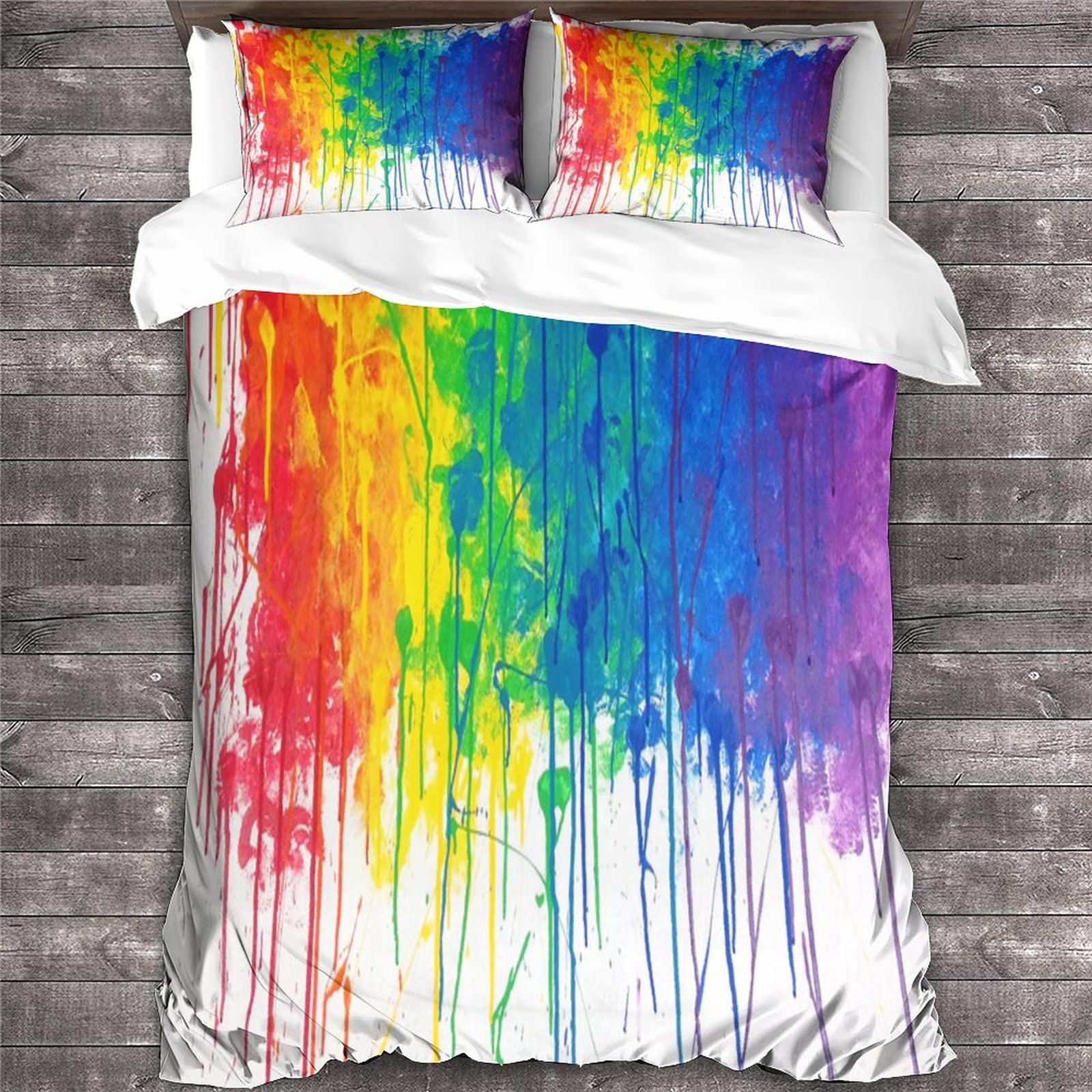 Housse de couette avec fermeture éclair pratique Rainbow Literie 3 pièces pour lit King