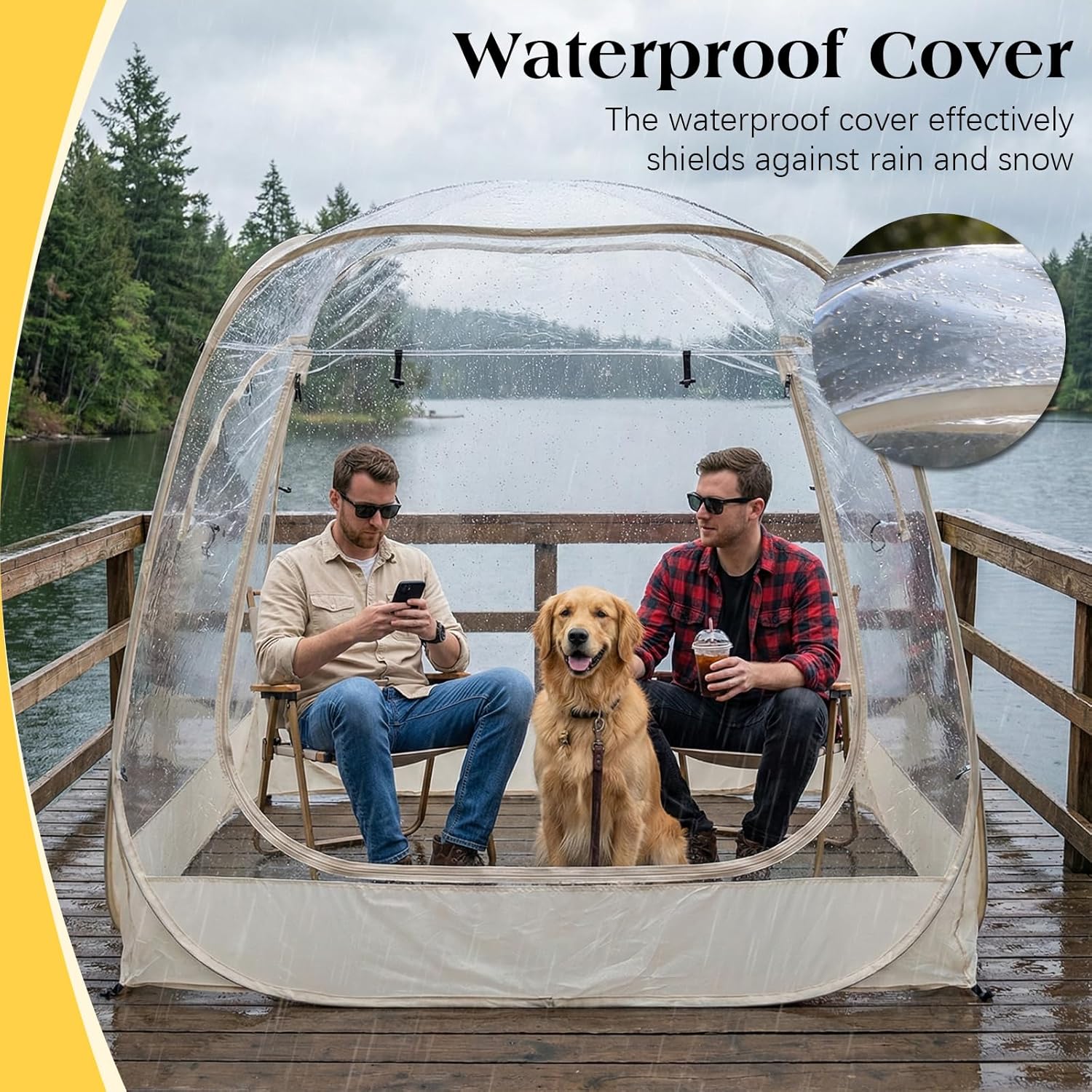 Screen House for Patios 5x5ft Large Oversize 2-4 Person Pop Up Bubble Tent for Outdoor Activities Sports Events Camping Fishing Cheering