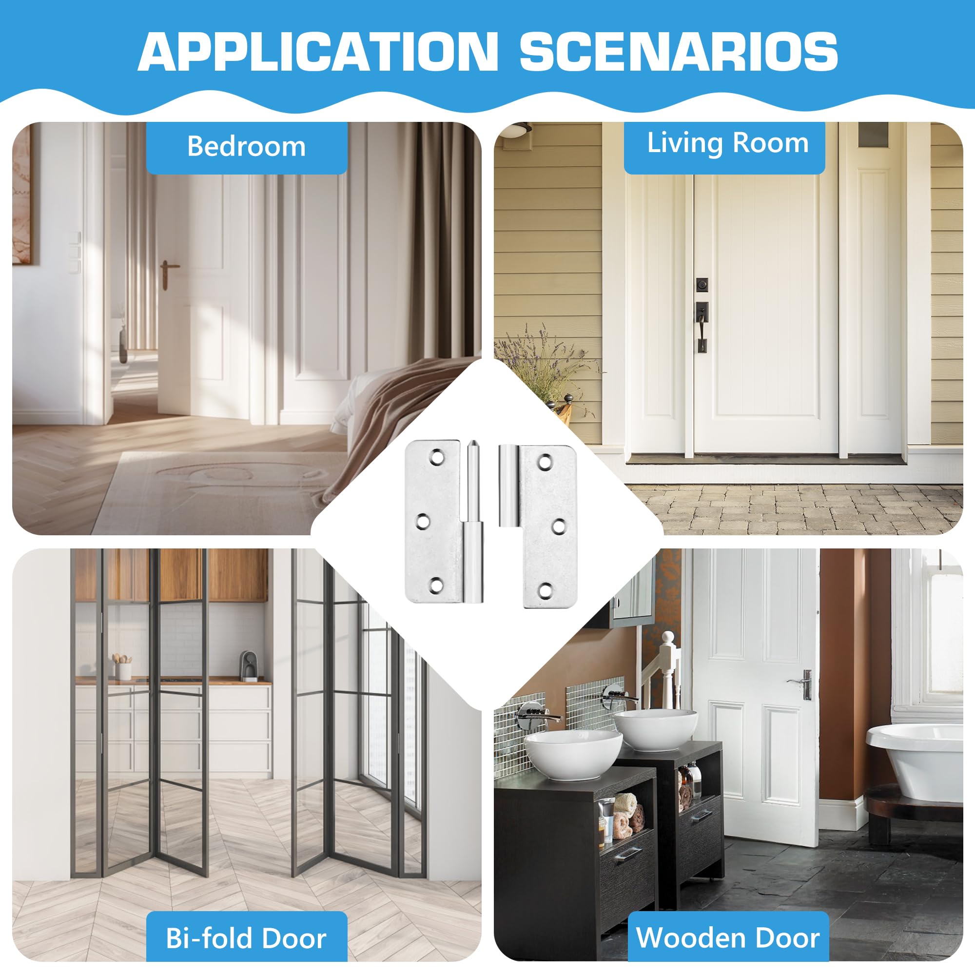Bisagra de elevación de 3.5 pulgadas, acero inoxidable 304, bisagras de bandera desmontable para puertas de madera y metal, ventanas y varios equipos metálicos funcionales (zurdos, 18