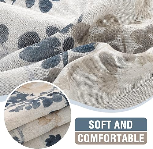 Miniatura 5 de H.VERSAILTEX Cortinas traslúcidas de lino para sala de estar, cortinas de 84 pulgadas de largo que filtran la luz, con bolsillo para barra, cortinas