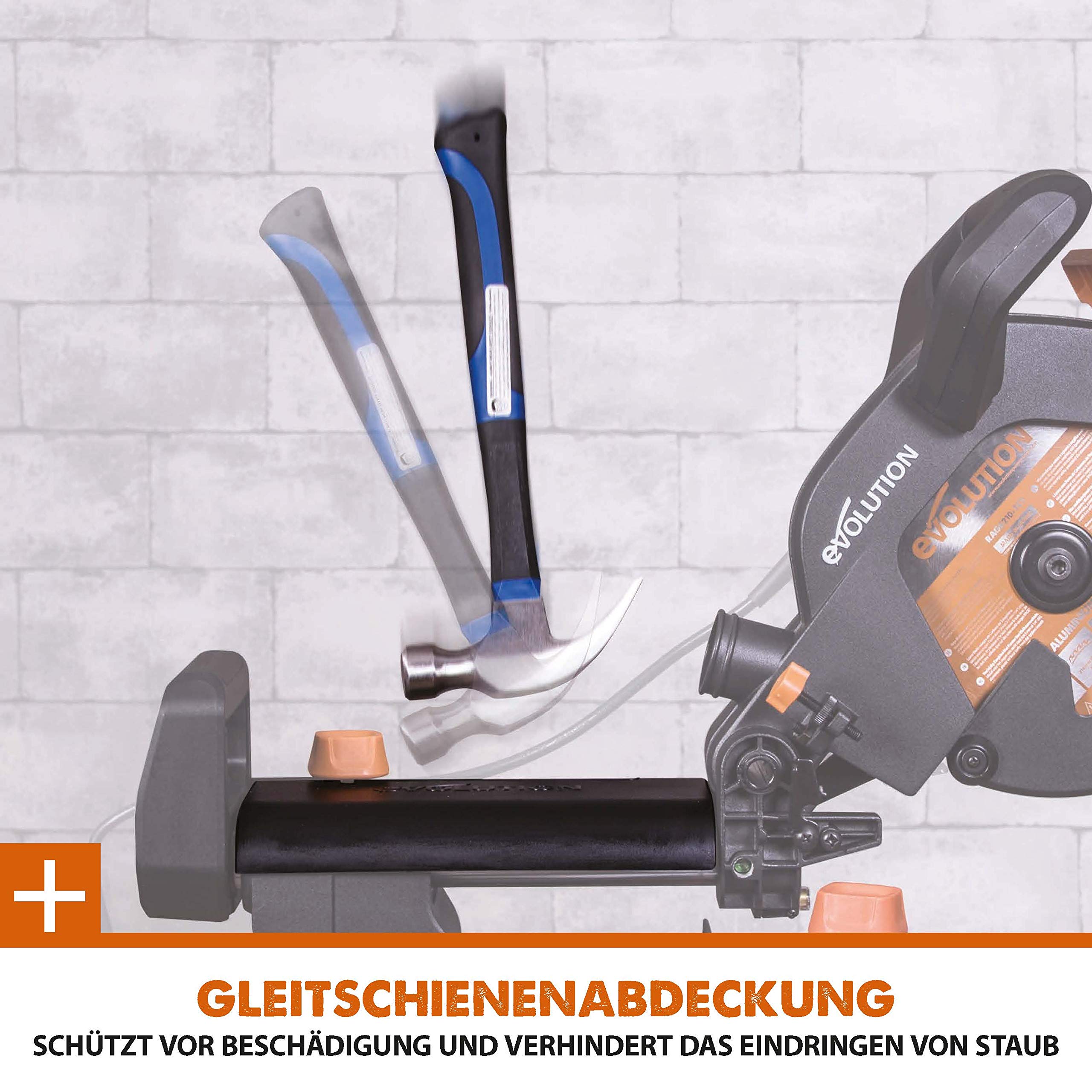 Evolution Power Tools - Scie à Onglets Coulissante Multi-Matériaux R210SMS+ avec le Pack Plus, 210 mm (230 V) (Lot de 2)