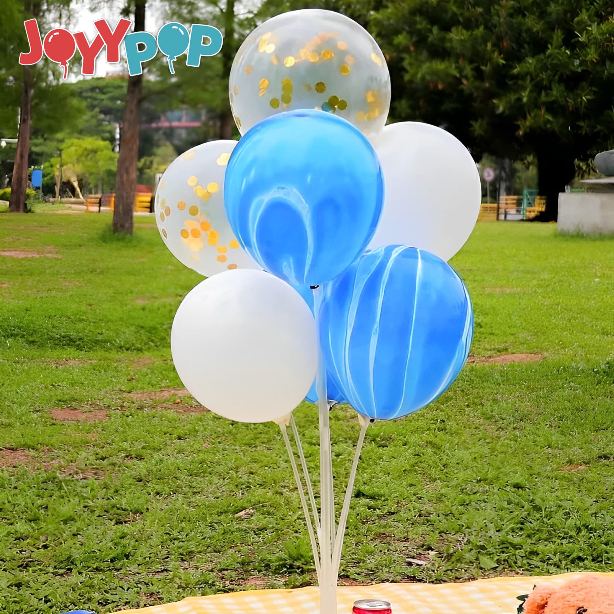 JOYYPOP 2 Sets Balloon Stand Kit, Balloon Sticks with Base for Table Birthday Baby Shower Graduation Party Decorations