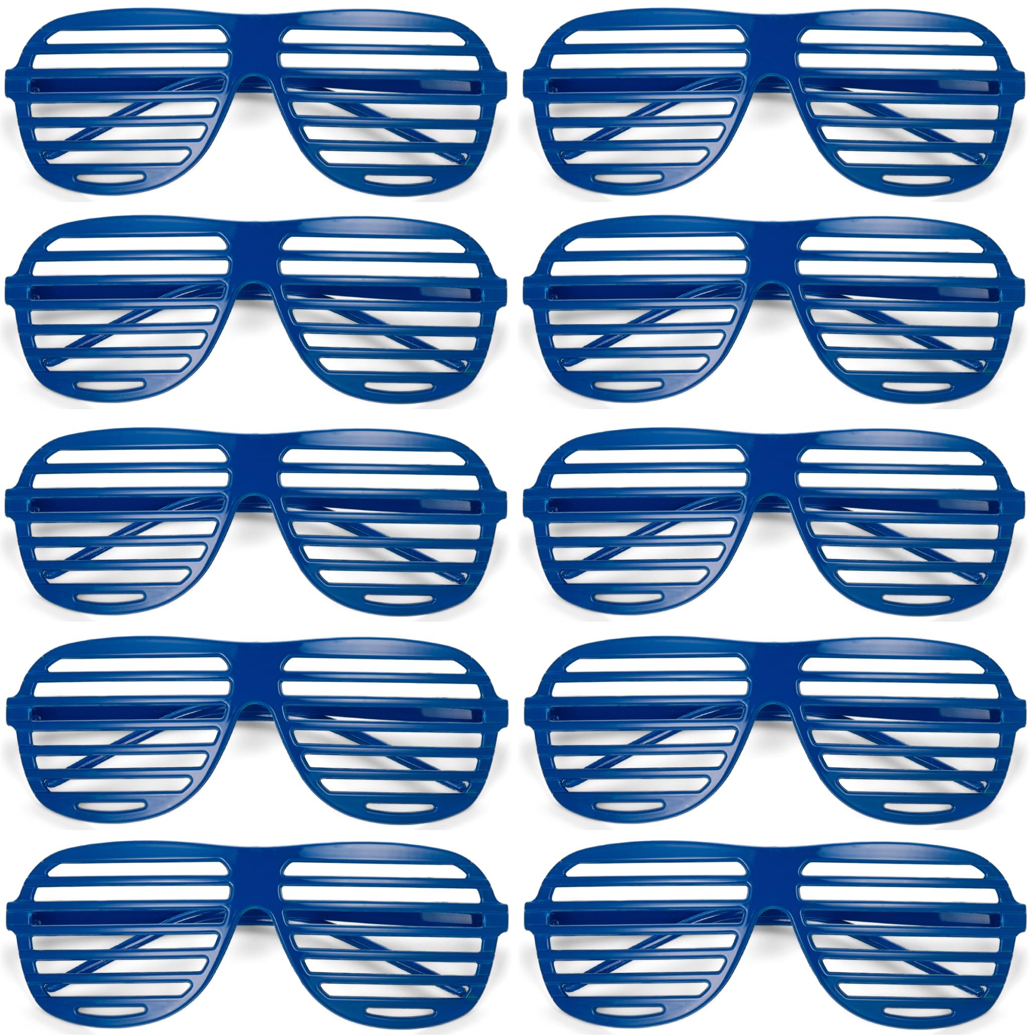 Komonee 20 x Dark Blue Shutter Shades Fun Novelty Plastic Party Retro Fancy Dress Costume Prop Rave Club Eyewear Disco Adults 80's Sunglasses