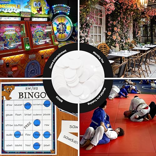 Vista 26 de Juego de 100 fichas de juego de fichas de póquer de plástico opaco con caja de almacenamiento (azul, 1 pulgada)