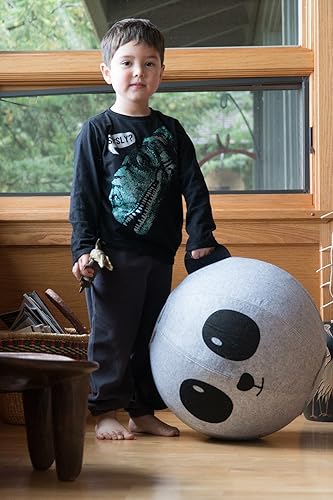 Miniatura 4 de Vivora Niko - Silla ergonómica para niños con bola de ejercicio esférica antiexplosión inflable de 18 pulgadas, oso panda