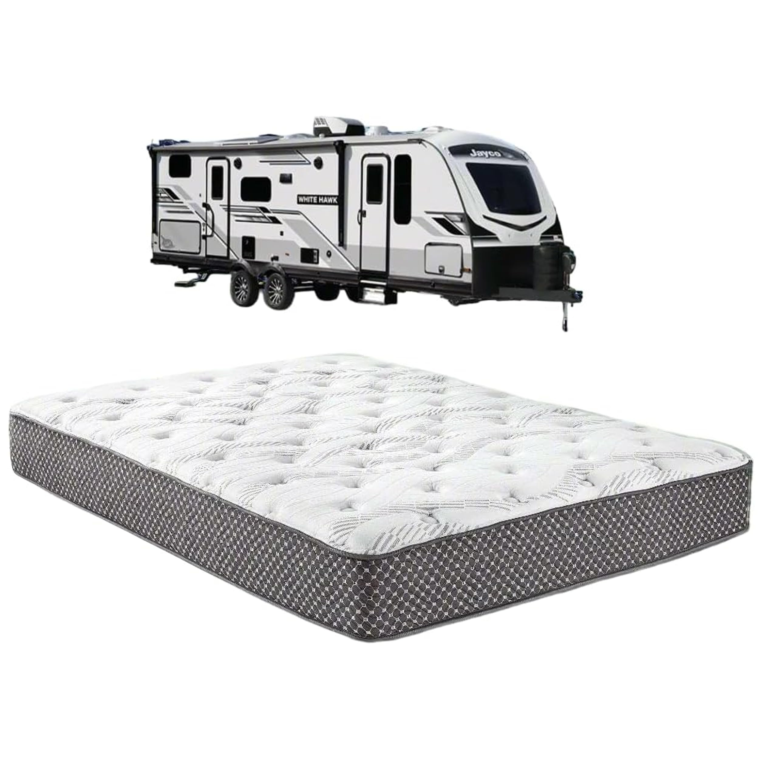WanderRest Cool Hybrid 10” RV Mattress, Short Queen 60x74, Medium, Cooling Gel Memory Foam & Pocketed Coil Mattress for RV, Camper, or Travel Trailer,