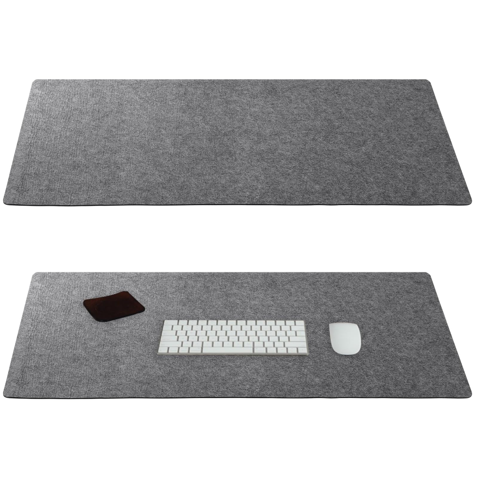 2 Alfombrillas de Escritorio de Fieltro 90x40 cm Antideslizante, Tapete Grande para Ratón y Teclado, Protector de Mesa para Oficina, Hogar y Gaming