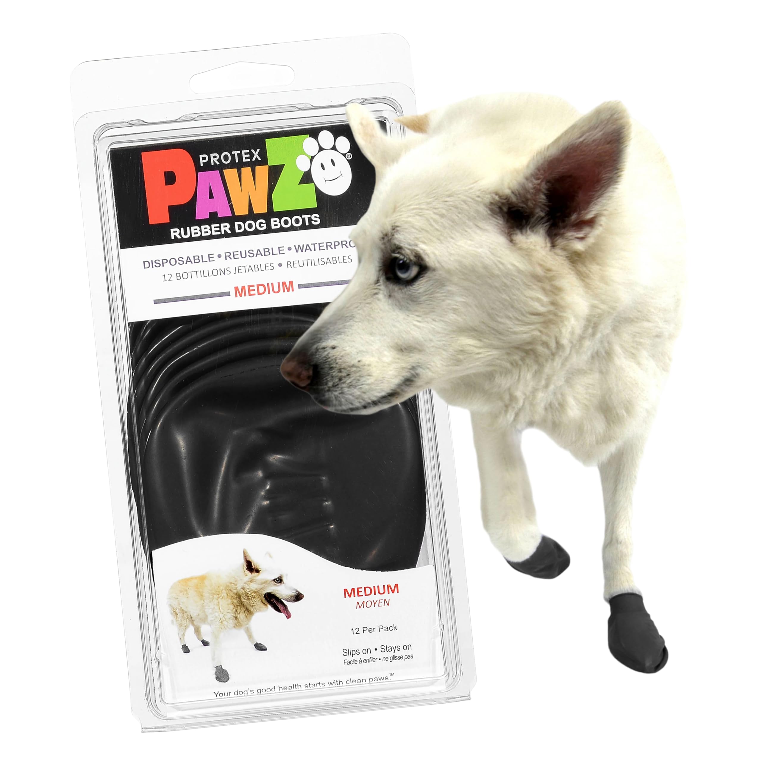 Pawz Dog Boots Water-Proof Dog Boot (Black)