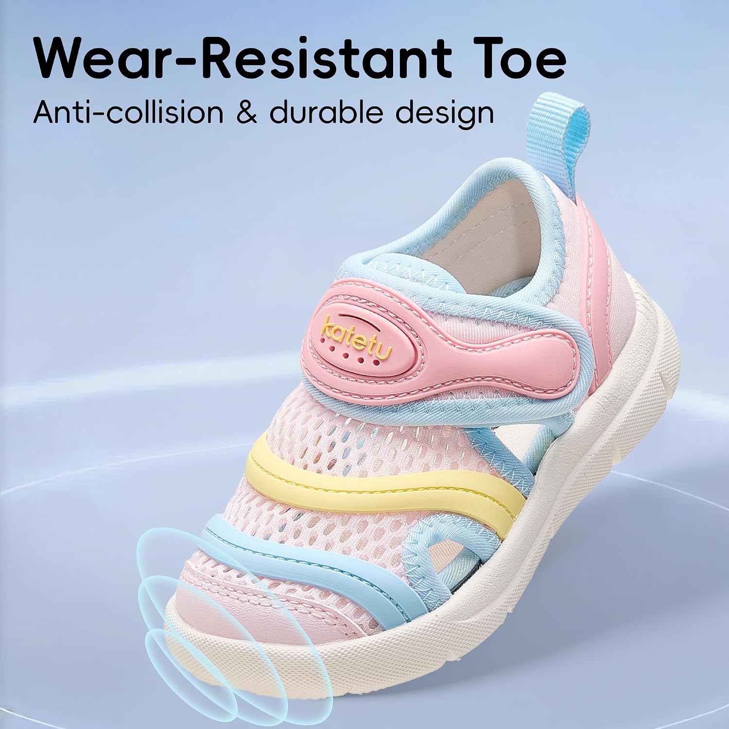Toddler Sandals for Boys and Girls, Closed Toe Kids Sandals with Breathable Mesh, Lightweight Non Slip Outdoor Walking Shoes for Summer Beach Playground