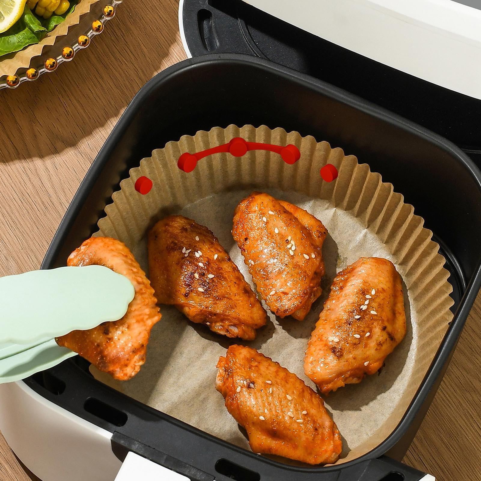 Siliconen magneten voor Airfryer | Magneet Lock Siliconen Fixer voor Airfryer Perkamentpapier, Veelzijdige Veilig Papier Veilige Bevestigingssluiting Houder voor Koken Liefhebbers, Vrienden