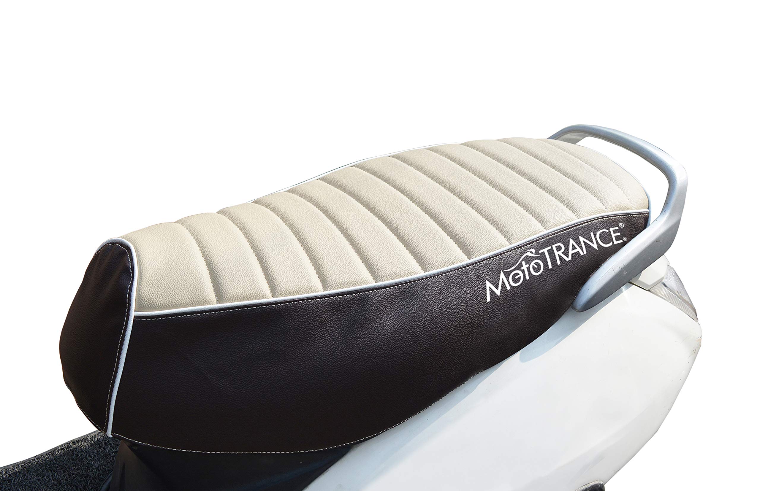 Mototrance Beige Brown | PU Leather Designer | Anti-Slip | Waterproof | Ergonomic Design | Custom Fit | Bike Scooty Seat Cover | MTSC-301-BEBR | Compatible with Honda Activa 125-image-33