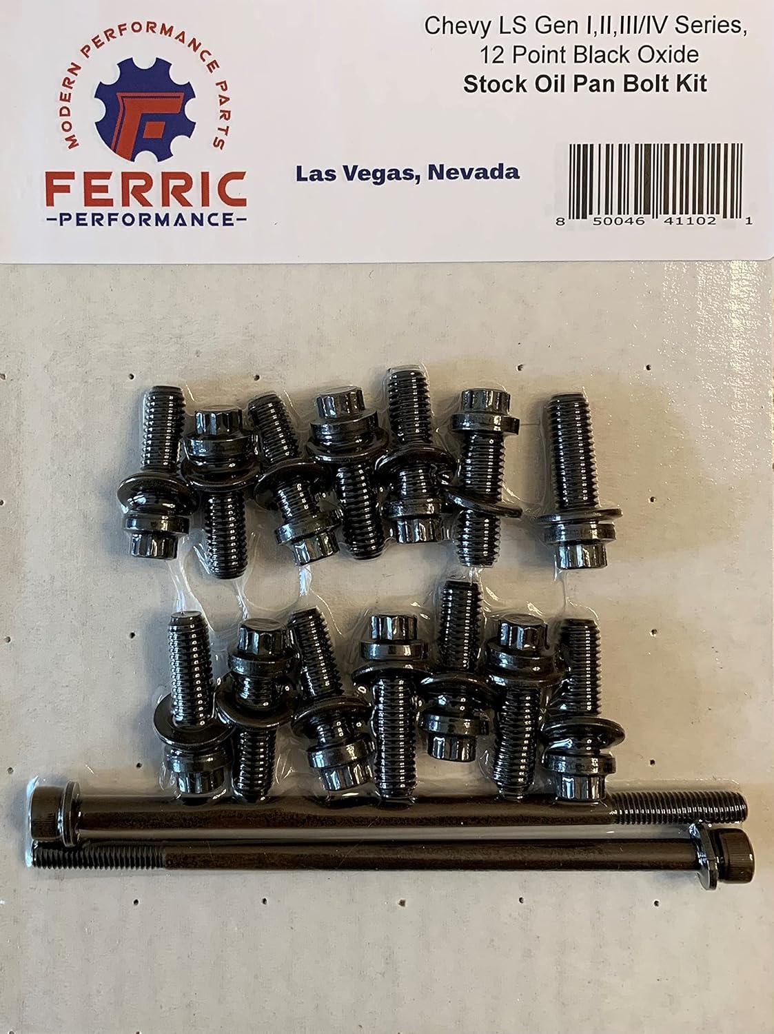 Chevy LS Gen I,II,III/IV Series - 12 Point Black Oxide - Stock Oil Pan Bolt Kit