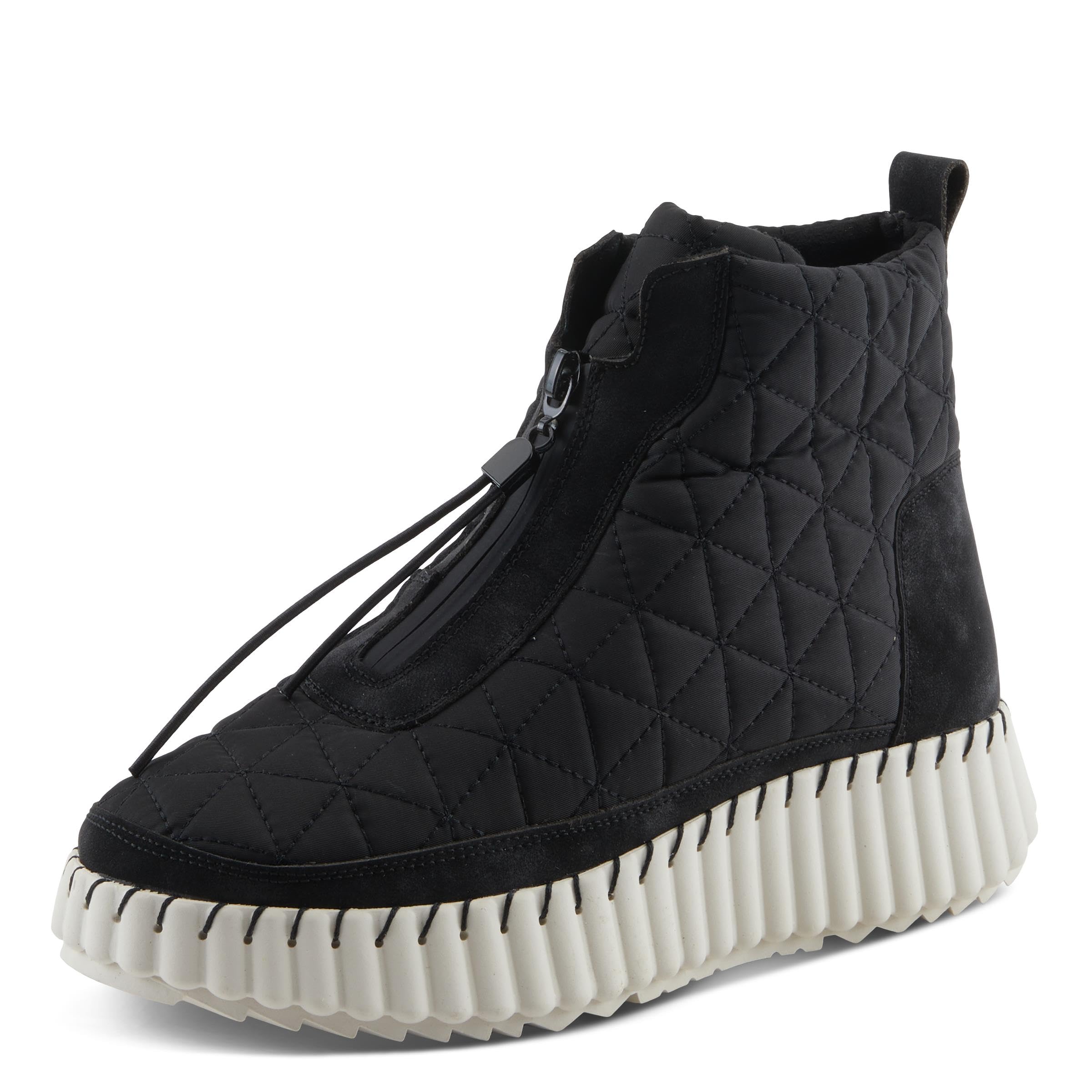 PATRIZIA WINTERSQUALL Womens Waterproof Sneaker Boot Quilted Zip-Up Ankle Bootie with Faux Fur Lining Lug Sole