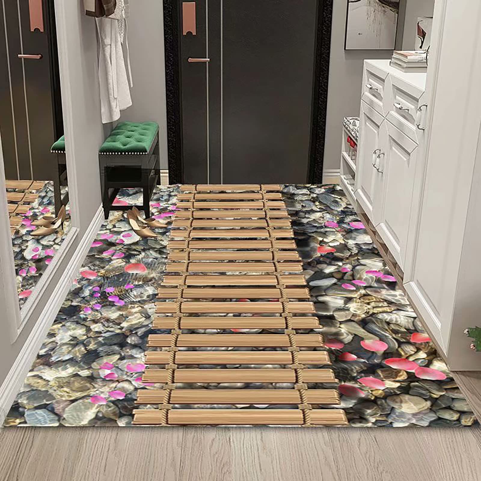 Tapis chambre motif pierre 3D pour une ambiance zen et chaleureuse