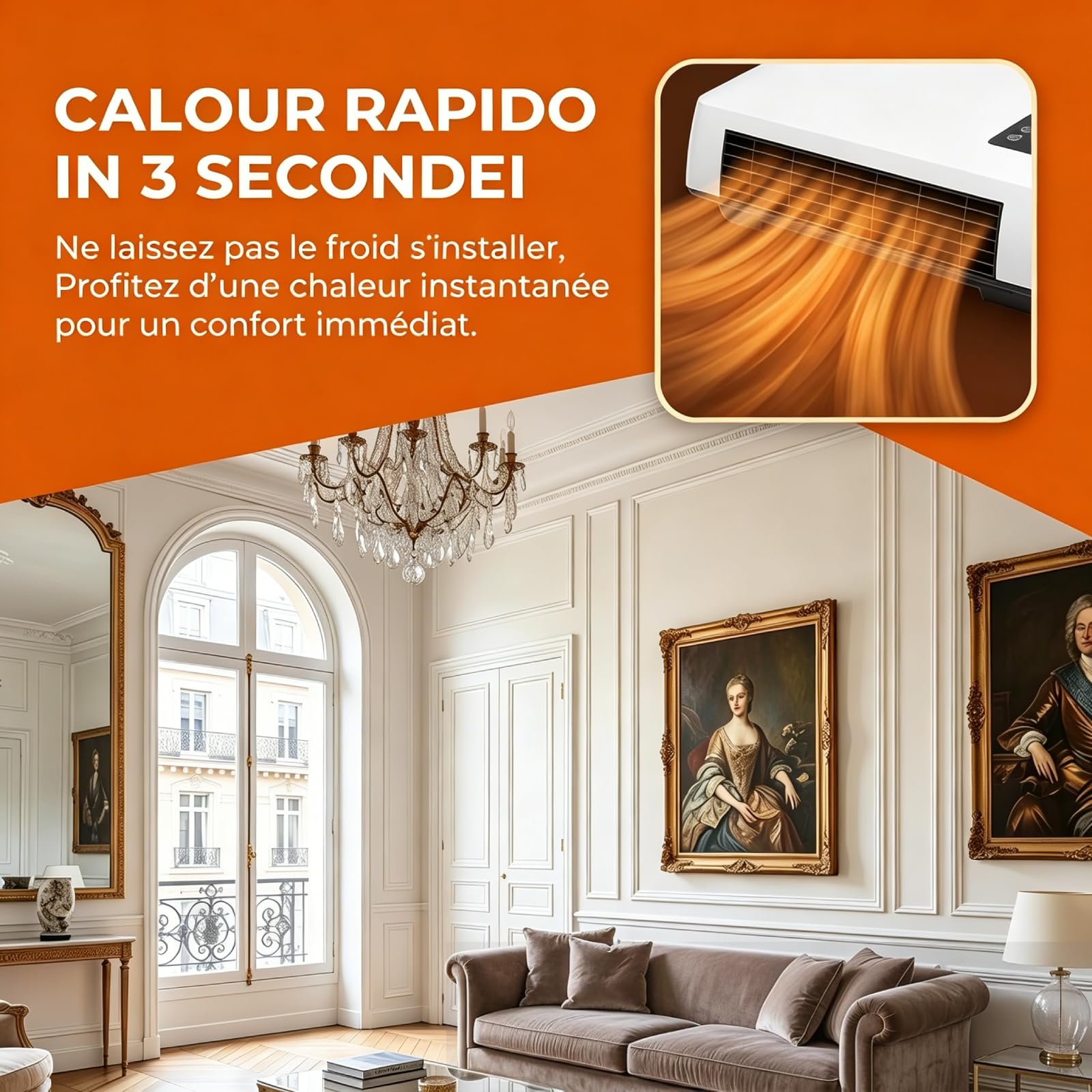 KESOTO Condizionatore Portatile, Sistema di Climatizzazione Reversibile, con Timer Intelligente da 8 Ore, con Funzione di Vento Naturale, Condizionatori da Parete per Uso Domestico e Ufficio