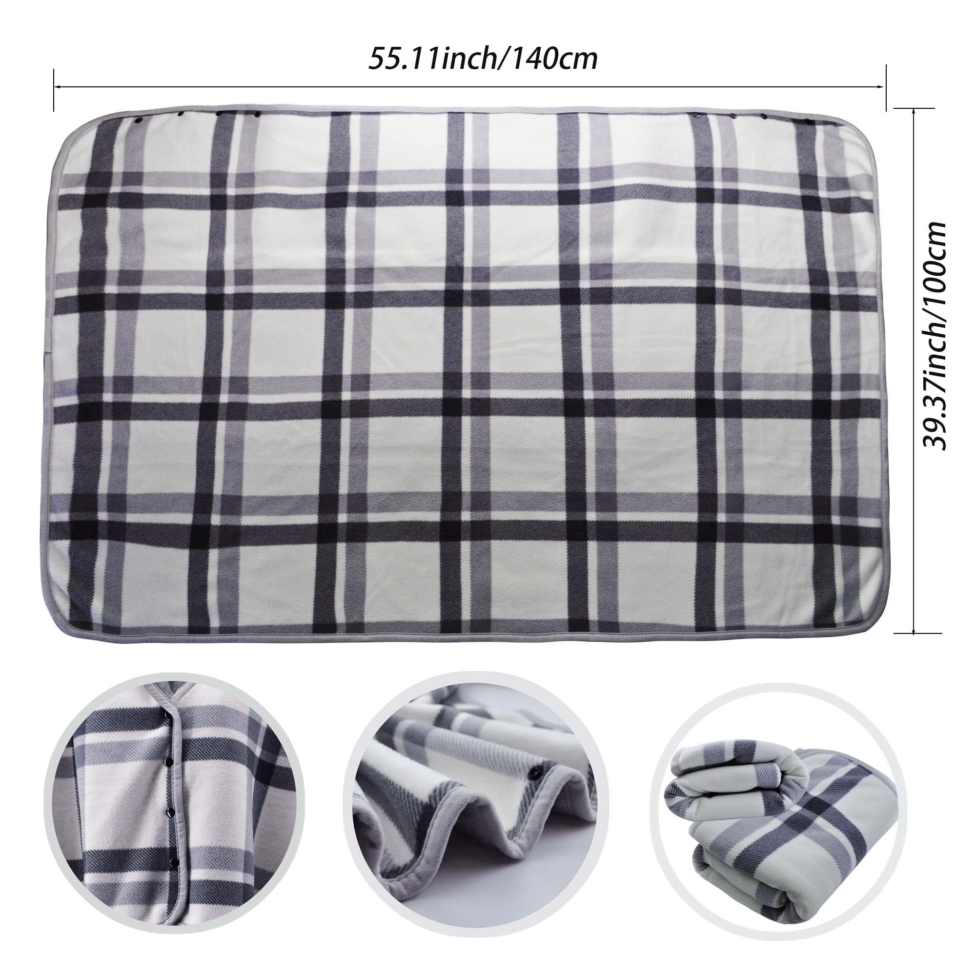 beifon Poncho Châle Femme Écharpe Cape Épaissie Elégant Chaud Hiver Foulard Chaud Ouverture Plaid Imprimé Pull Manteau Poncho Tartan Style avec Boutons Couverture à Carreaux Cadeau de Noël