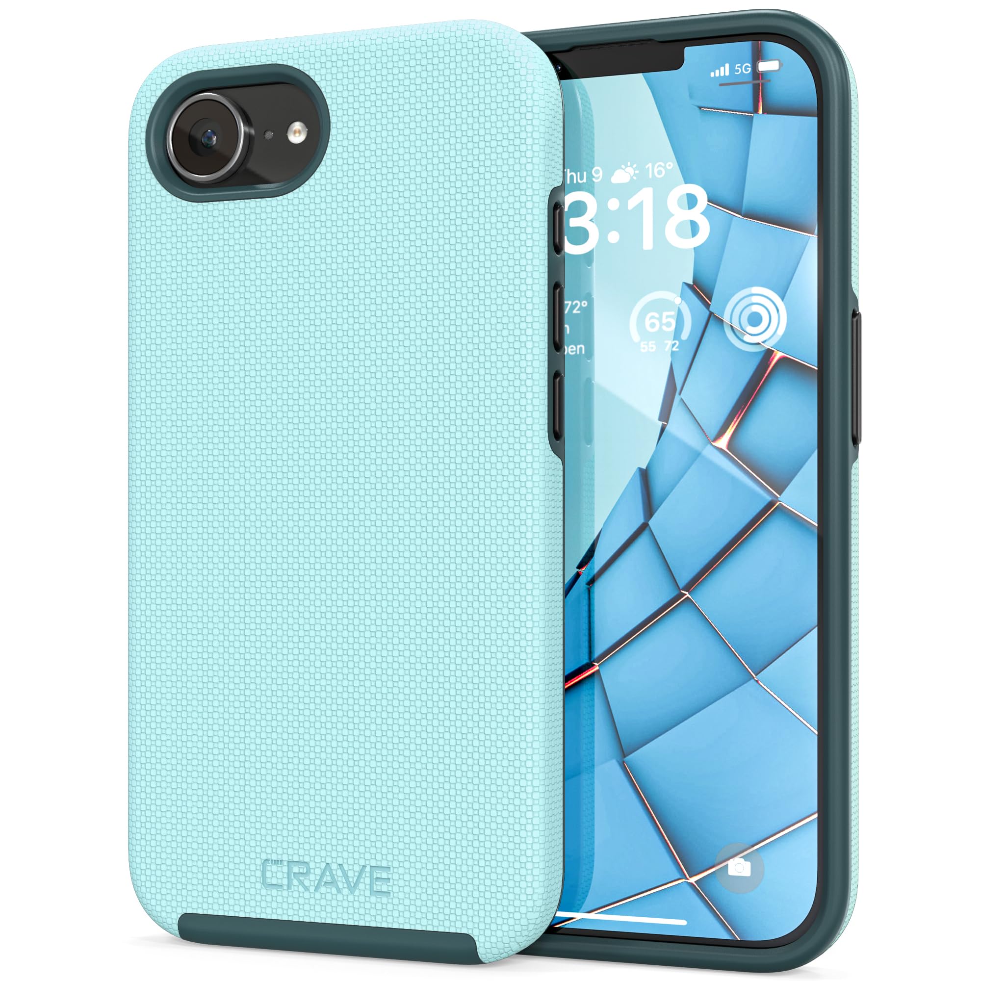 Crave Dual Guard Compatible with iPhone 16e Case, Shockproof Protection Dual Layer Case for iPhone 16e (6.1") - Aqua