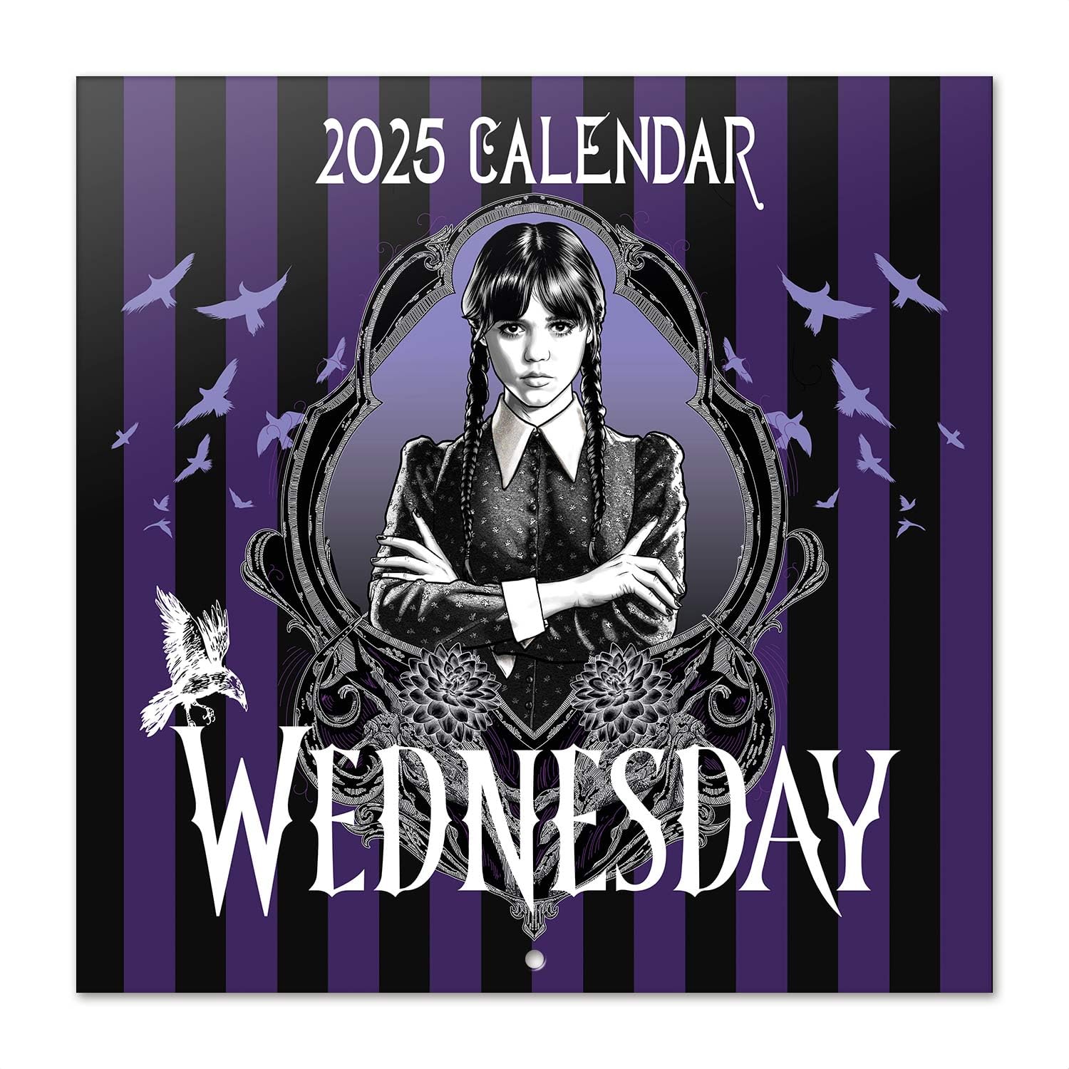 Grupo Erik Wednesday Wall Calendar 2025 | 12" x 12" Square Calendar 2025, Wall Planner 2025, Family Planner Calendar 2025 | Wednesday Calendar 2025, Wednesday Addams Gifts