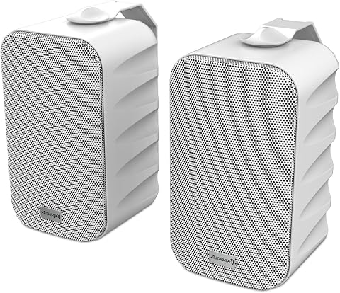 Audibax Delta 52 BT White Pareja de Altavoces Bluetooth – Altavoces Activos de Alto Rendimiento para Pared – Compatible con Bluetooth - Alto Rango de Frecuencia (80Hz-20kHz) - Sonido Envolvente