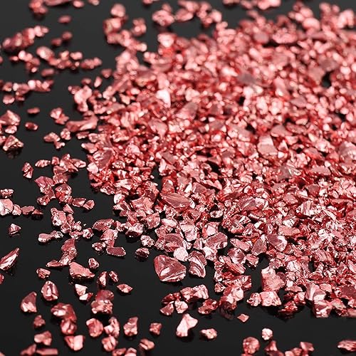 Miniatura 7 de Chips de vidrio triturado irregular, 3.53oz de piedras metálicas gruesas con purpurina para arte de uñas, relleno de molde de resina, manualidades