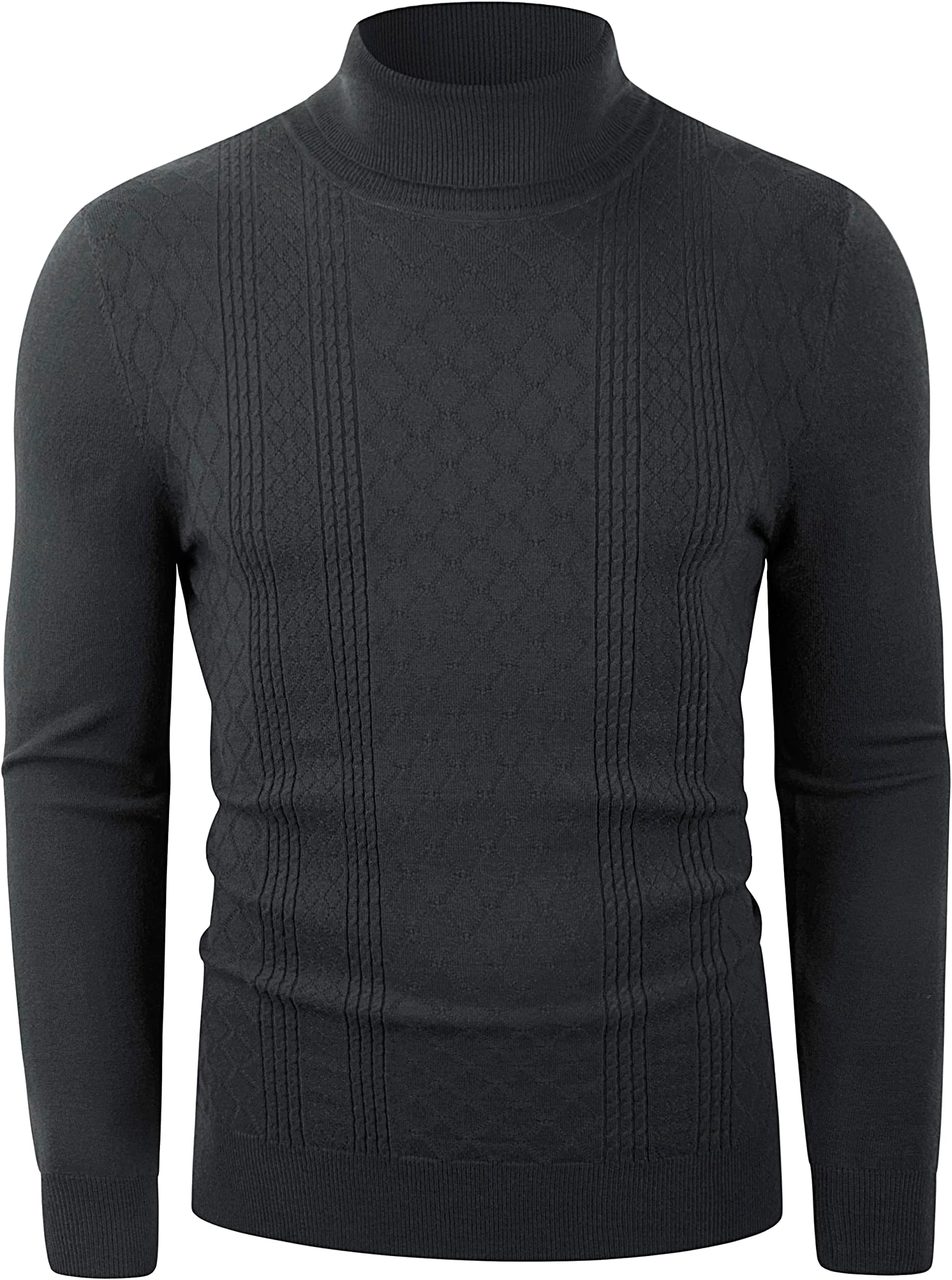 Derminpro Men's Slim Fit Soft Knitted Thermal Turtleneck Pullover Sweater