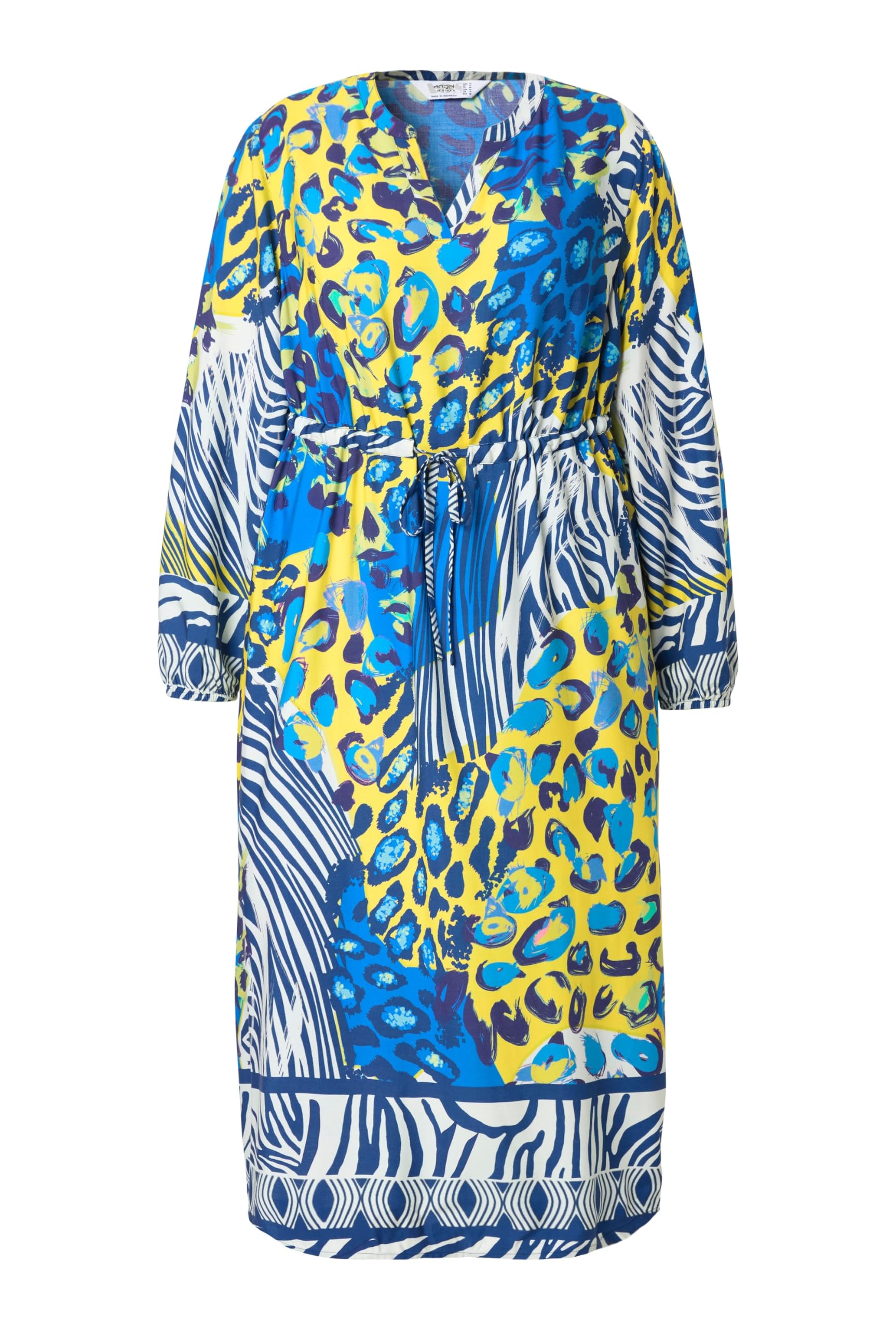 Angel of Style Damen große Größen Übergrößen Plus Size Midikleid, Animalmix-Print, Langarm 836564