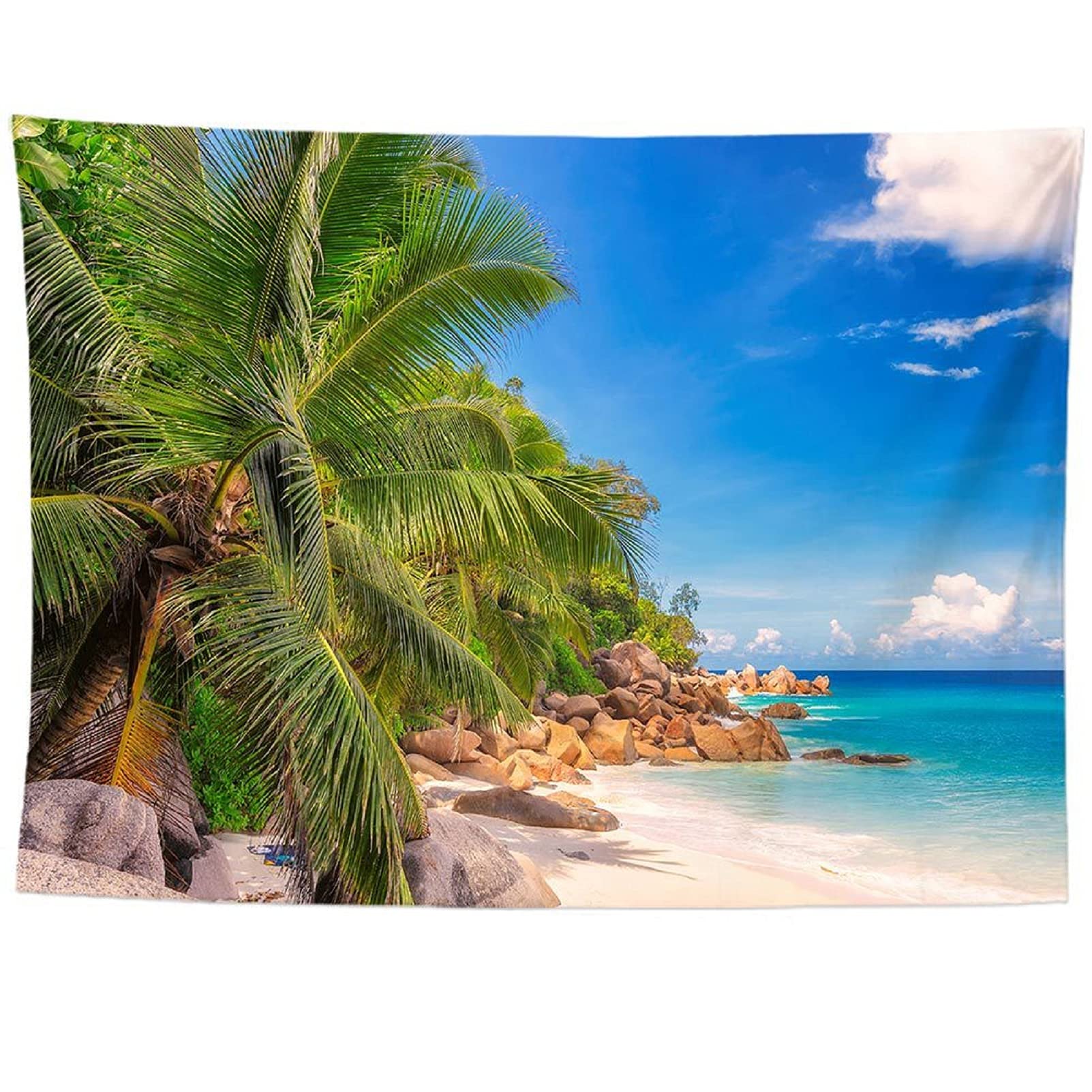izielad Tropical Palm Tree Beach Natural Coconut Tree Home Decor Wall Hanging Tapestry for Bedroom Living Room Dorm 150X200CM 59X78.7IN