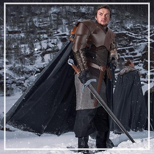 Miniatura 5 de 5 Pcs Medieval Armor Leather Belt Sword Sheath Arm Guards Viking Renaissance Costume Accessories Men Knight Halloween