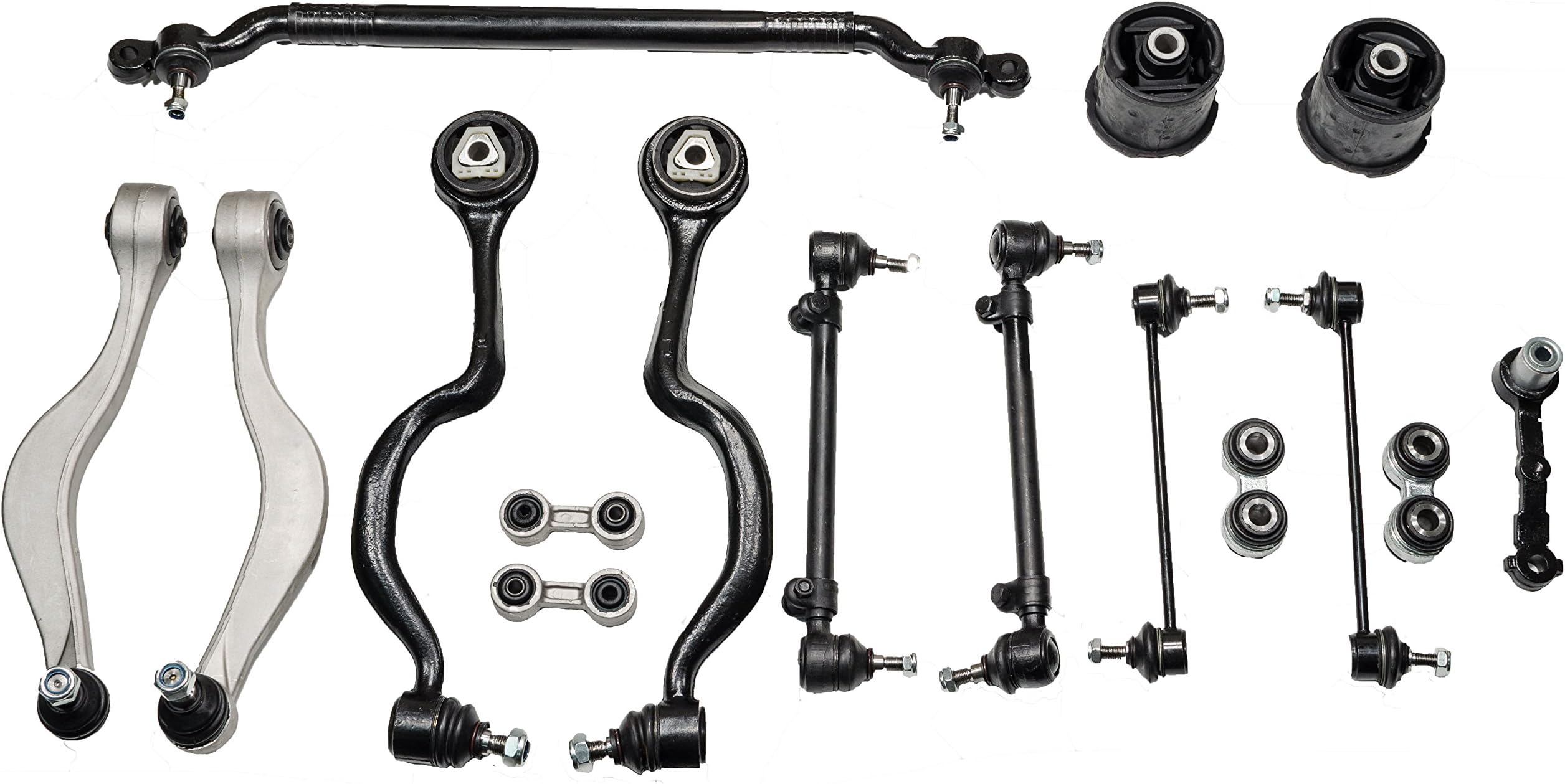 Control Arms Tie Rod Ball Joint Suspension Kit 16 PC replacement for BMW E34 525 530 535 540 M5 5 Series