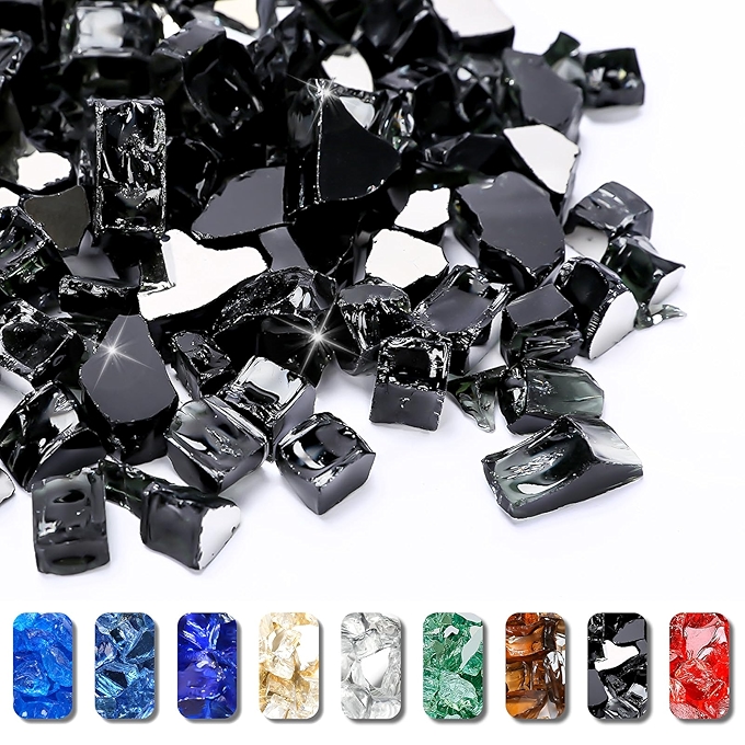 Grisun 黑色火焰玻璃火盆装饰件