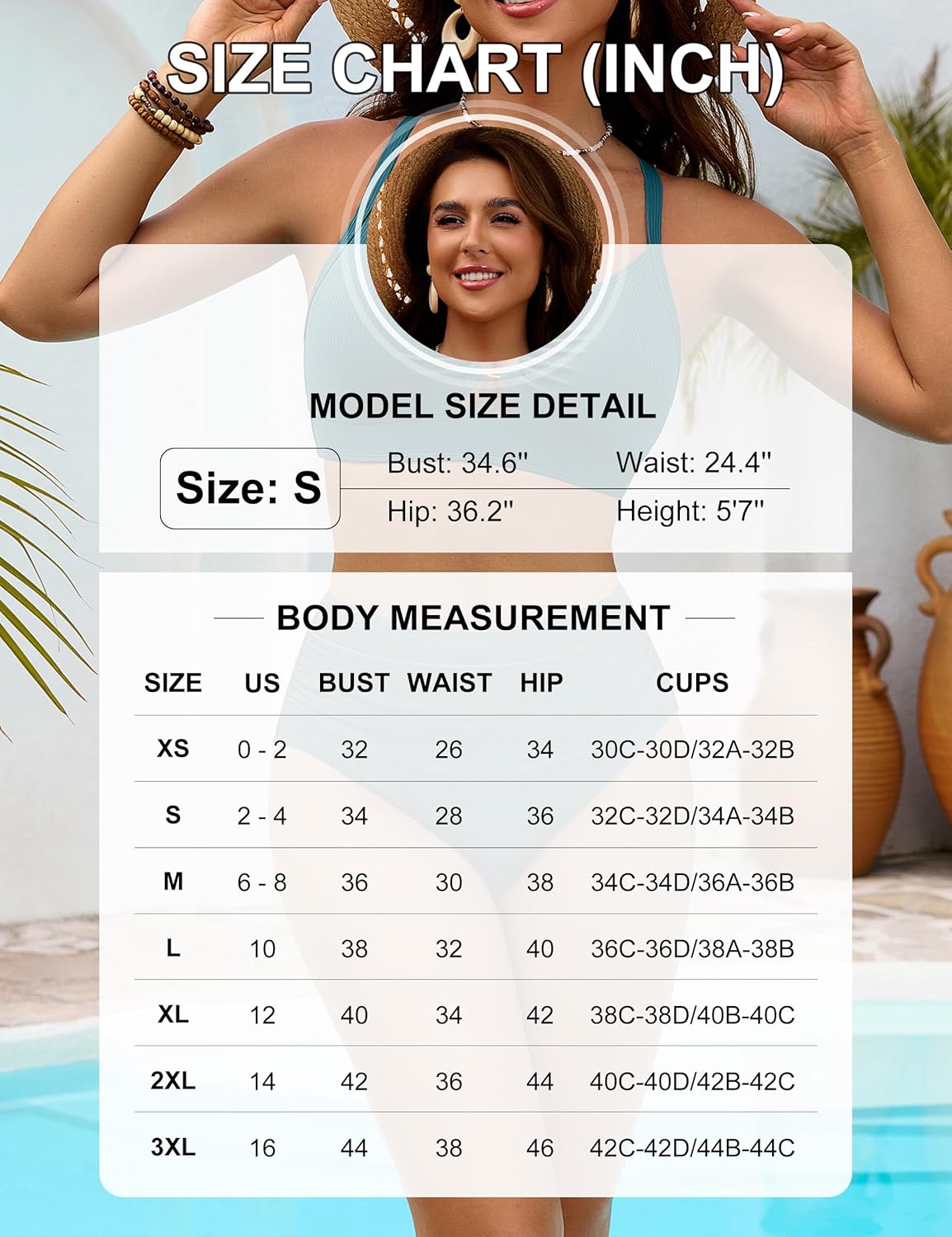 Blooming Jelly Womens High Waisted Bikini Sets Tummy Control Swimsuits Ribbed Two Piece Bathing Suit O Ring Swim Suits 2025 - Image 6