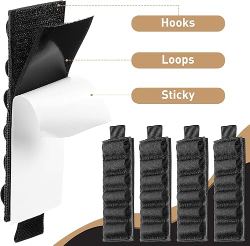 Miniatura 4 de Tatuo 8 piezas de 6 escopetas redondas Buttstock Shell Holder 1220 calibre 1220 portatarjetas de cartucho, bolsa de nailon elástico bolsa militar de