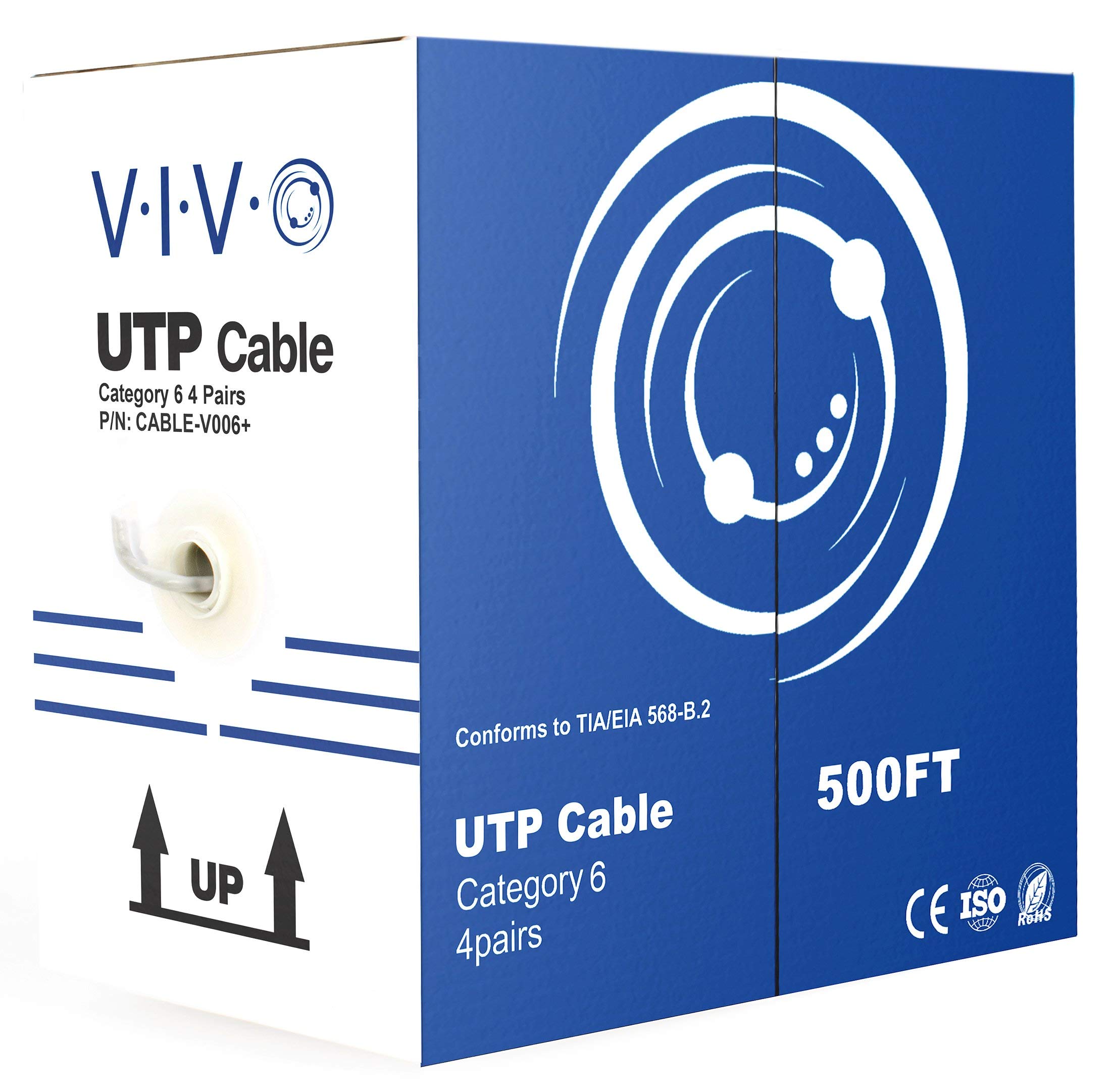 Cat6 Bulk Cable Raw 100ft Pure Copper, Outdoor / Indoor Heat Resistant