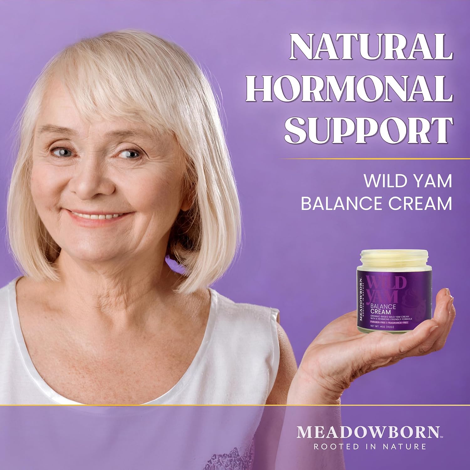 Wild Yam Root Balance Cream for Women (4oz) | Organic & Paraben-Free Moisturizer with Shea Butter, Coconut Oil & Jojoba Oil | Natural Hormonal Support & Deep Skin Hydration - Image 3