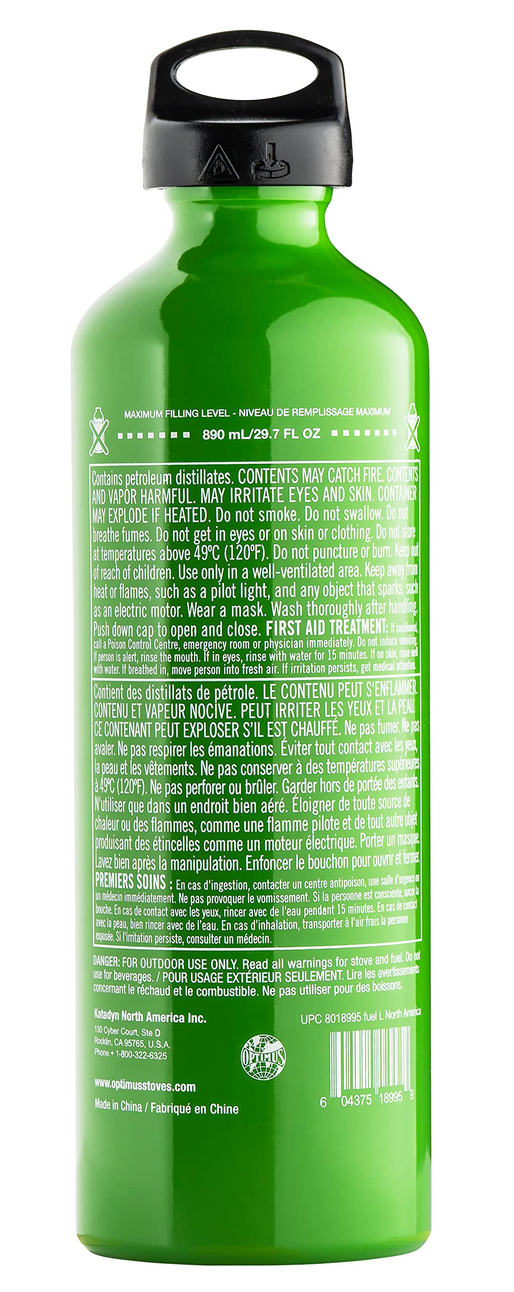 Optimus Tactical Bouteille De Carburant Avec Sécurité Enfant - 0,6L Ou 1L Aluminium