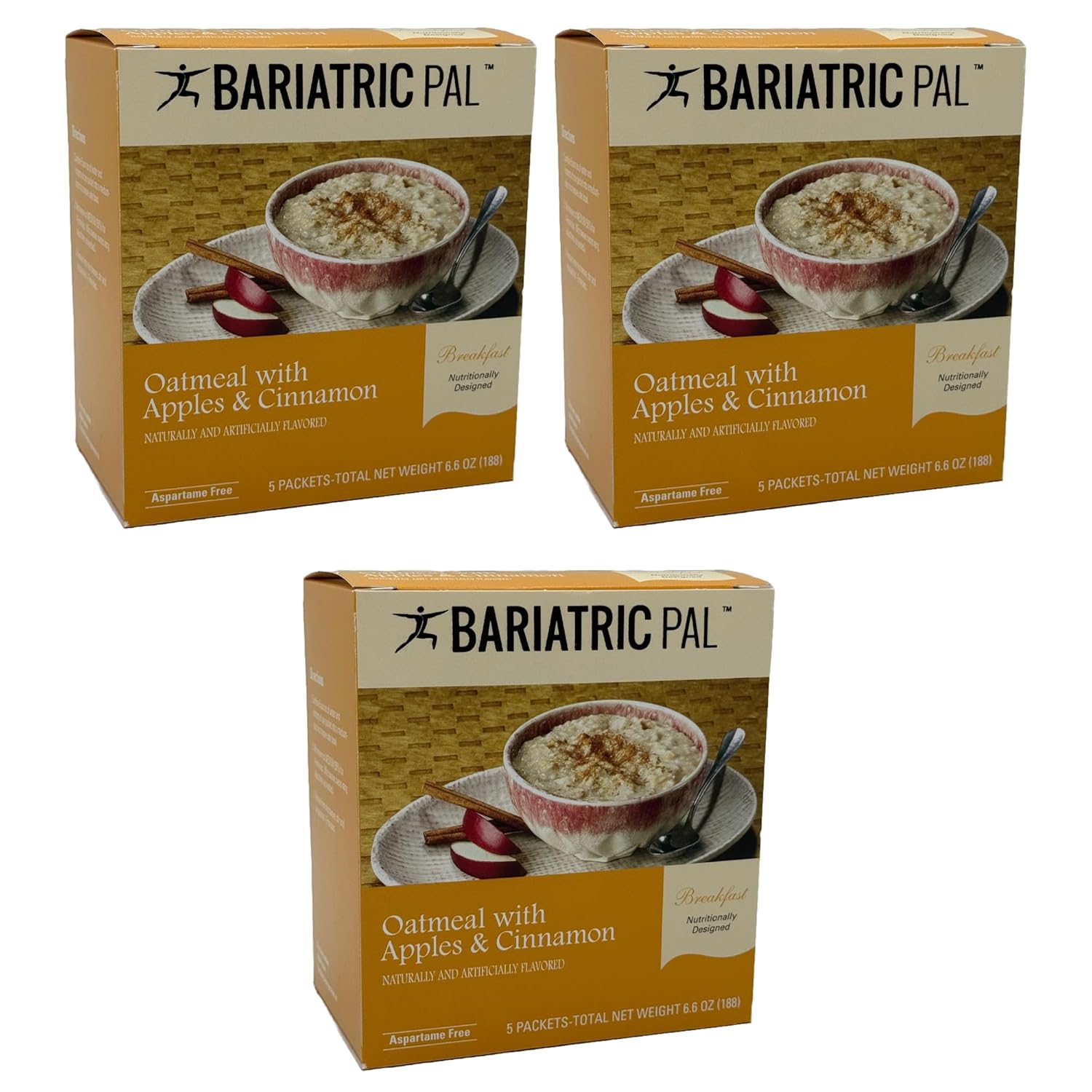Avena BariatricPal con 12g de Proteína - Manzana y Canela (Pack de 3)