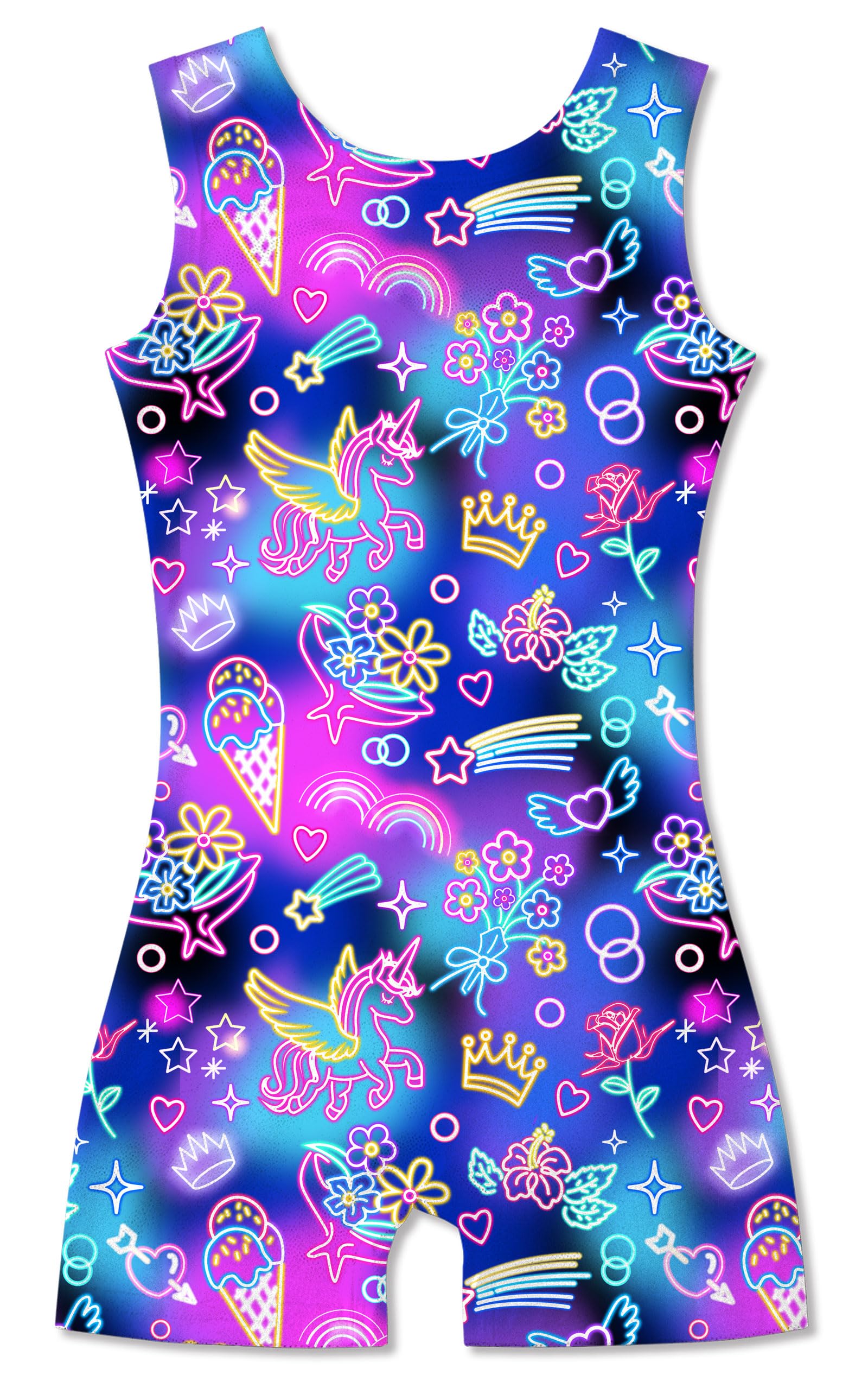ACOCOPY Girls Leotards for Gymnastics Sparkly Biketards Unitard with Shorts Quick Dry Dance Outfits 4-9 Years — view 18