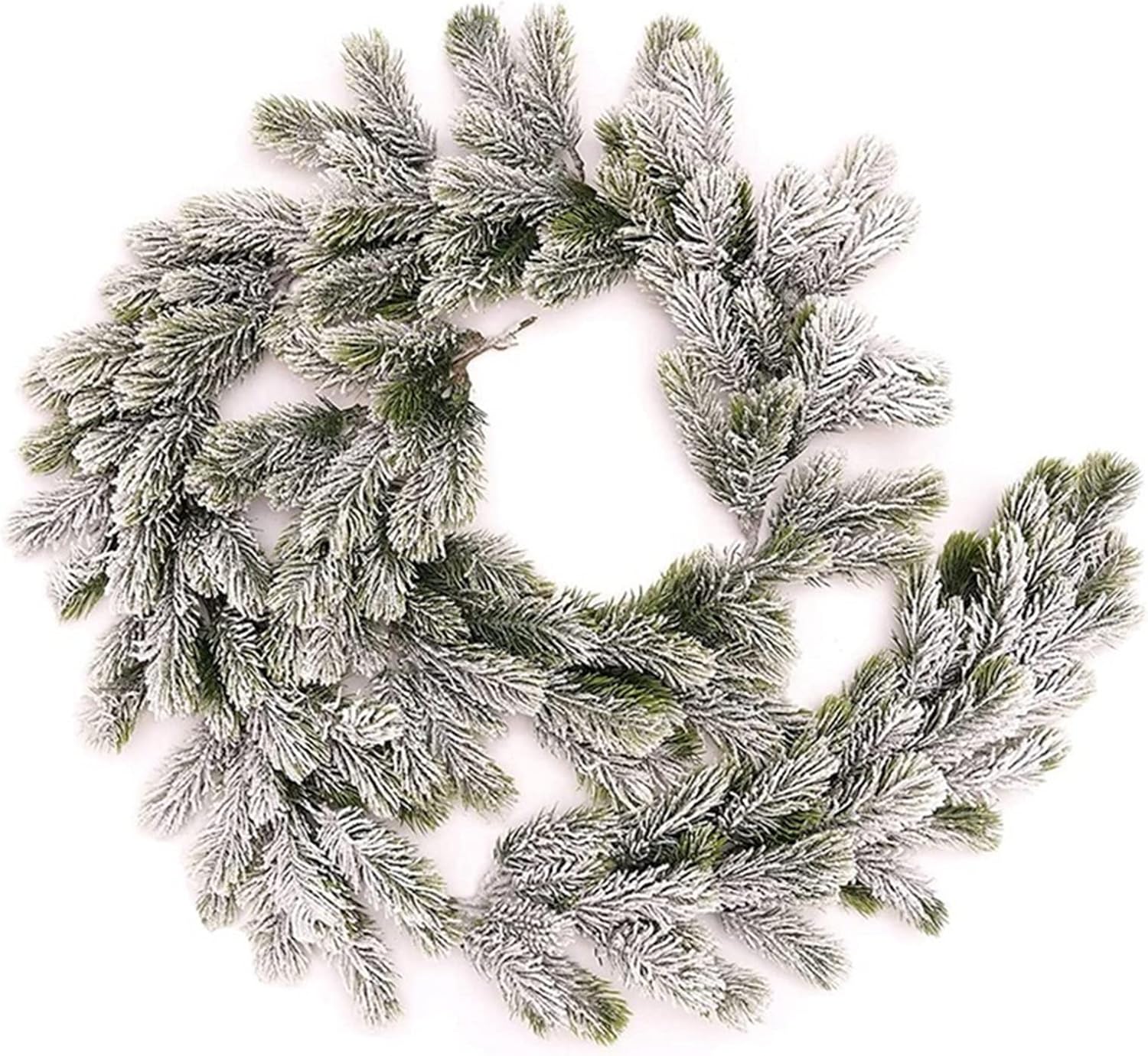 CAREG Big Deal Long Artificial Snow Pine Branches Christmas Garland with Snow Decorations with Pine Front Door Snow Wreaths Durable