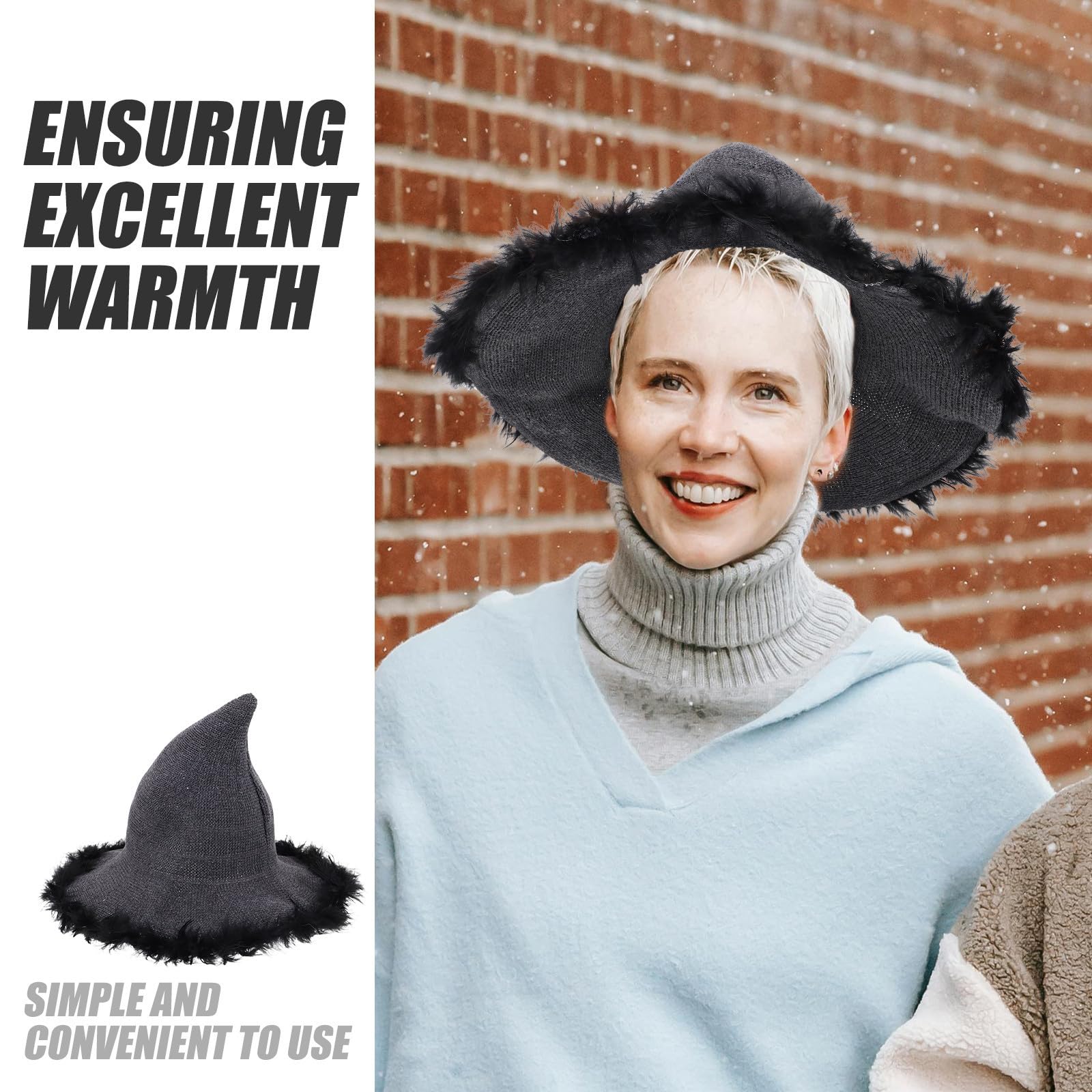 Tofficu 5 Piezas Gorro de Punto Cálido para Hombre de Lana, Estilo Vintage