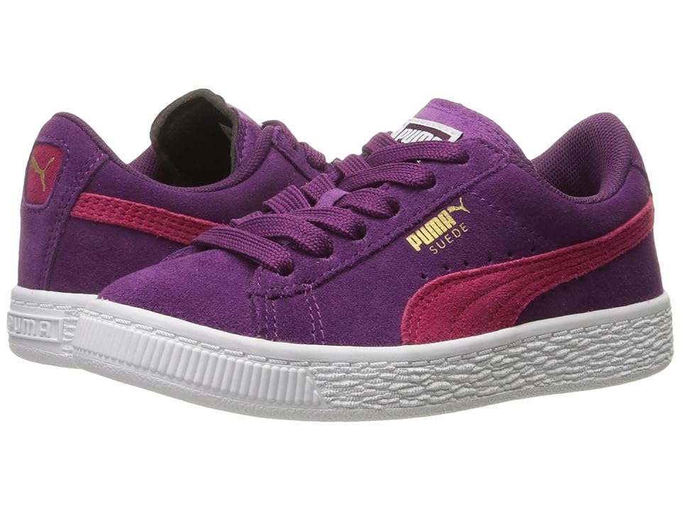 

Puma Kids Suede Jr (Little Kid/Big Kid) (Dark Purple/Love Potion) Girls Shoes