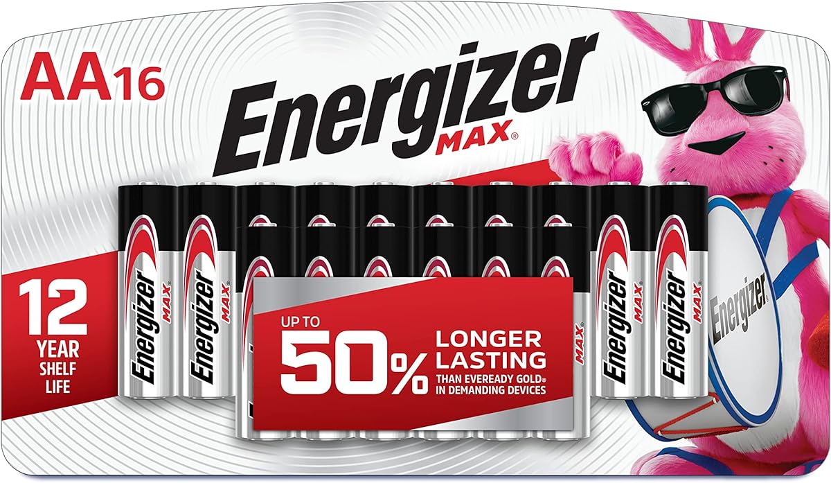 Energizer MAX AA Batteries (16 Pack), Double A Alkaline Batteries