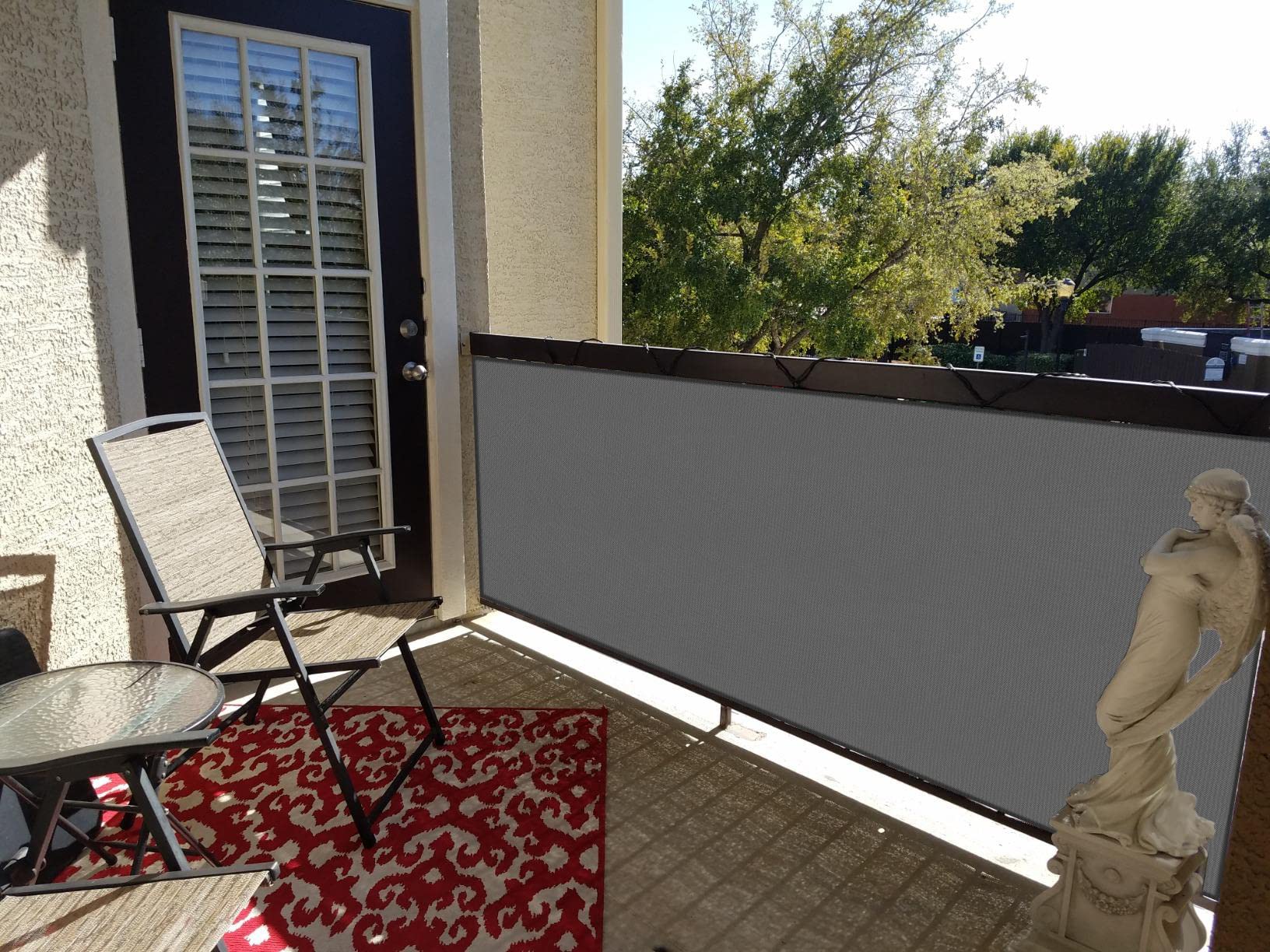 Sunnylaxx Frangivisto Balcone per Protezione 100x600 cm,Schermo Privacy,Recinzione Copertura per Privacy Balcone PES,per Balcone Giardino terrazza,con Occhielli e Fascetta,Antracite