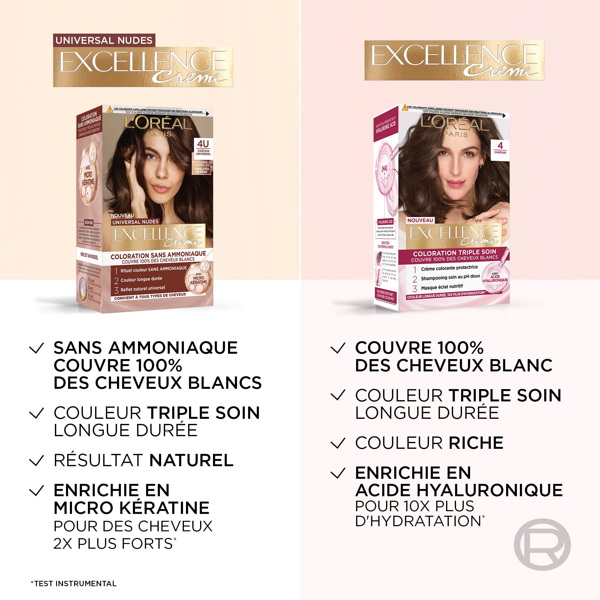 L’ORÉAL PARIS - Coloration Cheveux Permanente - Longue Durée - Résultat Naturel & Lumineux -Couvre 100% des Cheveux Blancs - Excellence Crème Universal Nudes - Nuance : Blond Très Clair Universel (9U)