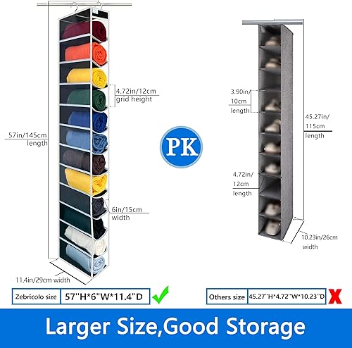 Miniatura 2 de Organizador colgante de armario, 48 bolsillos más grandes, organizador de leggings, ganchos de metal gruesos, organizador de leggings para armario,